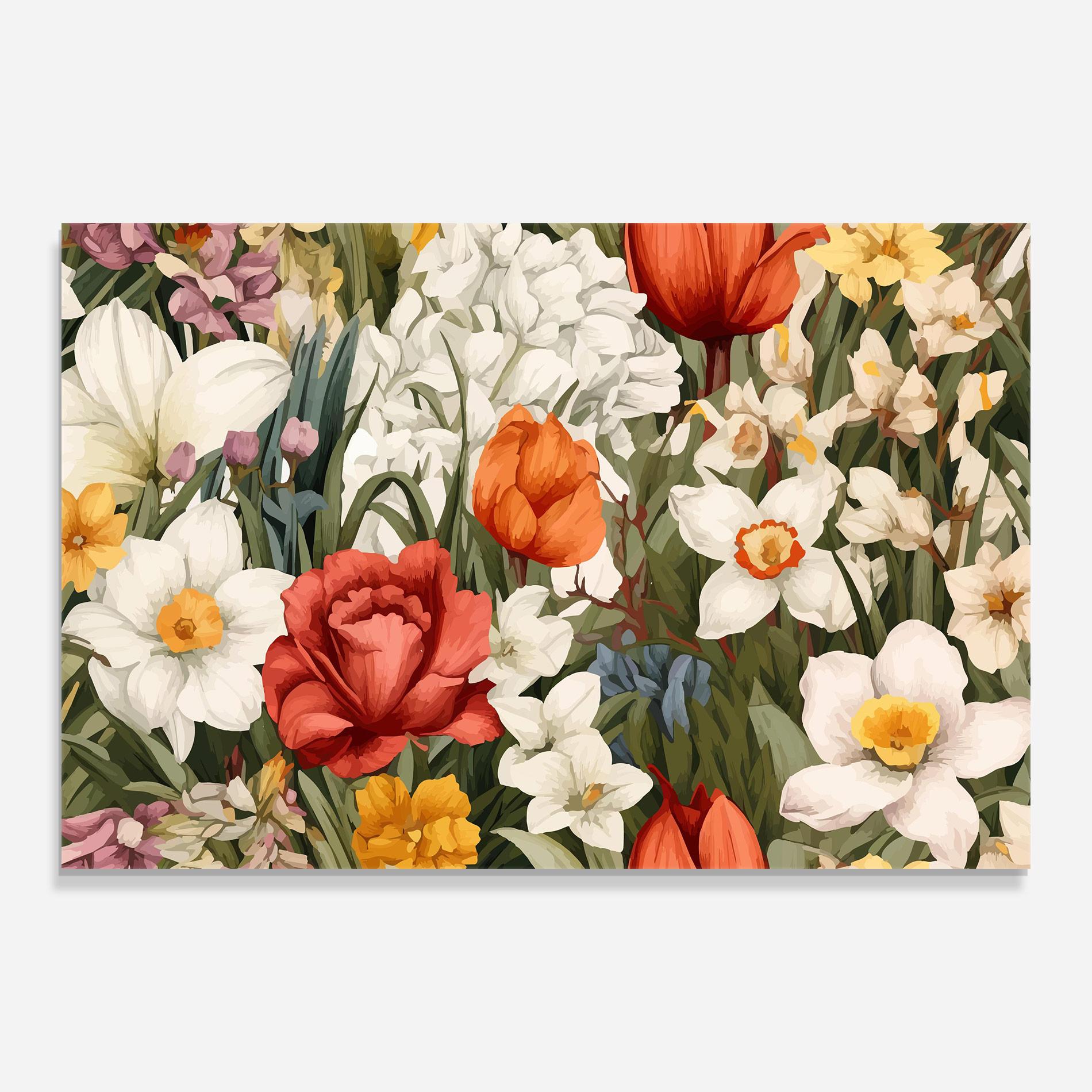 Tablou Sticla Orange Red Spring mockup 0