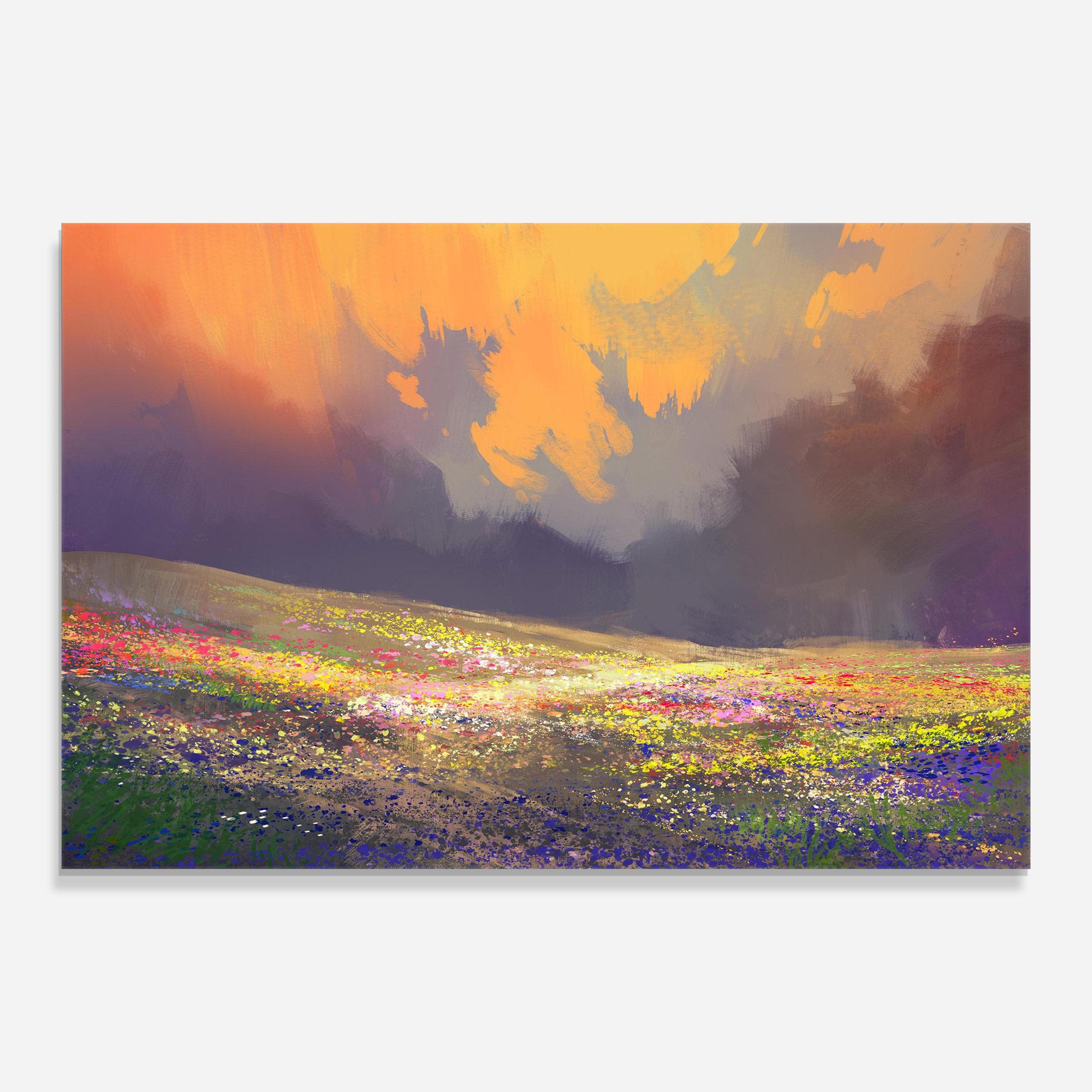 Tablou Sticla Pretty Spring Field mockup 0
