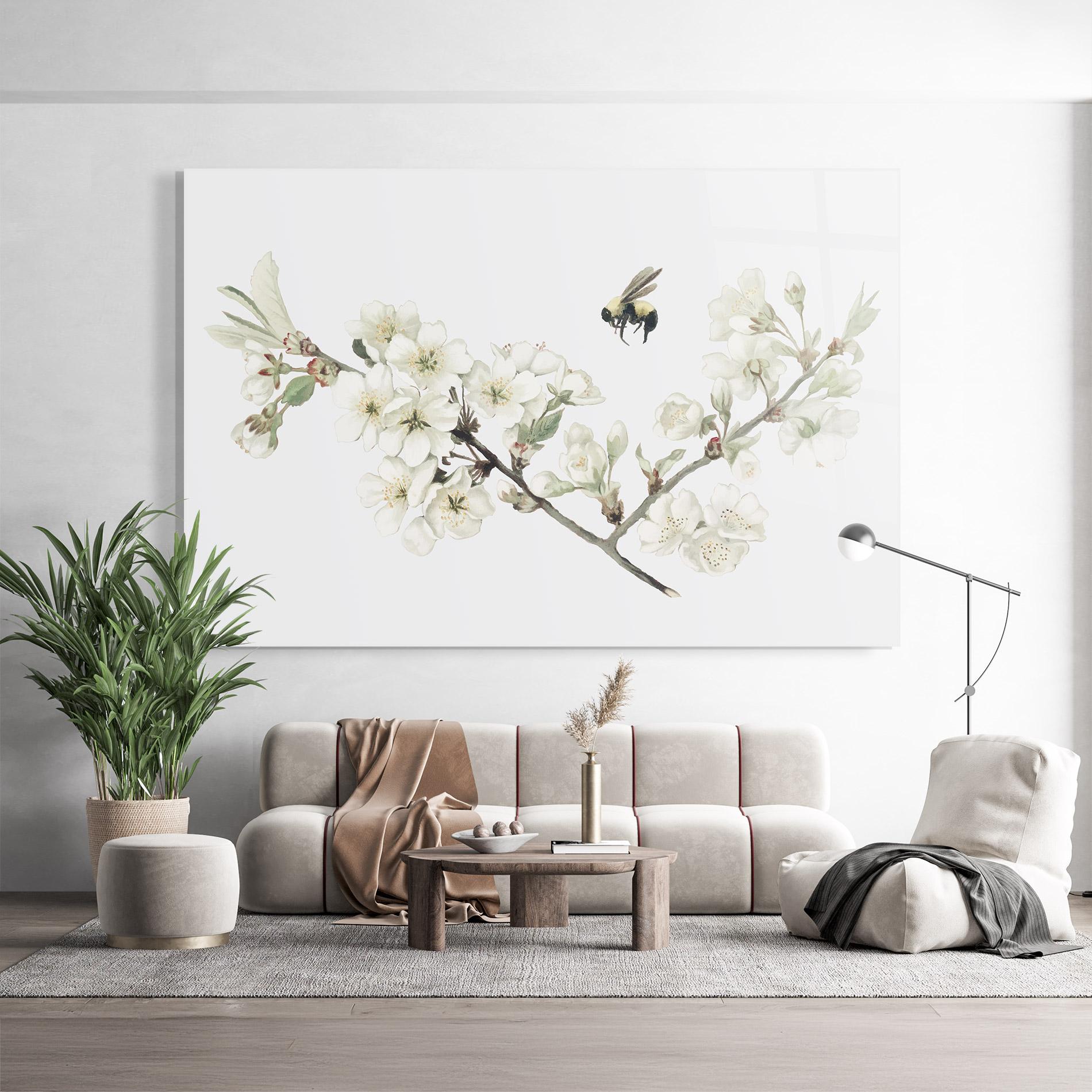 Tablou Sticla Bee Spring Flower mockup 9