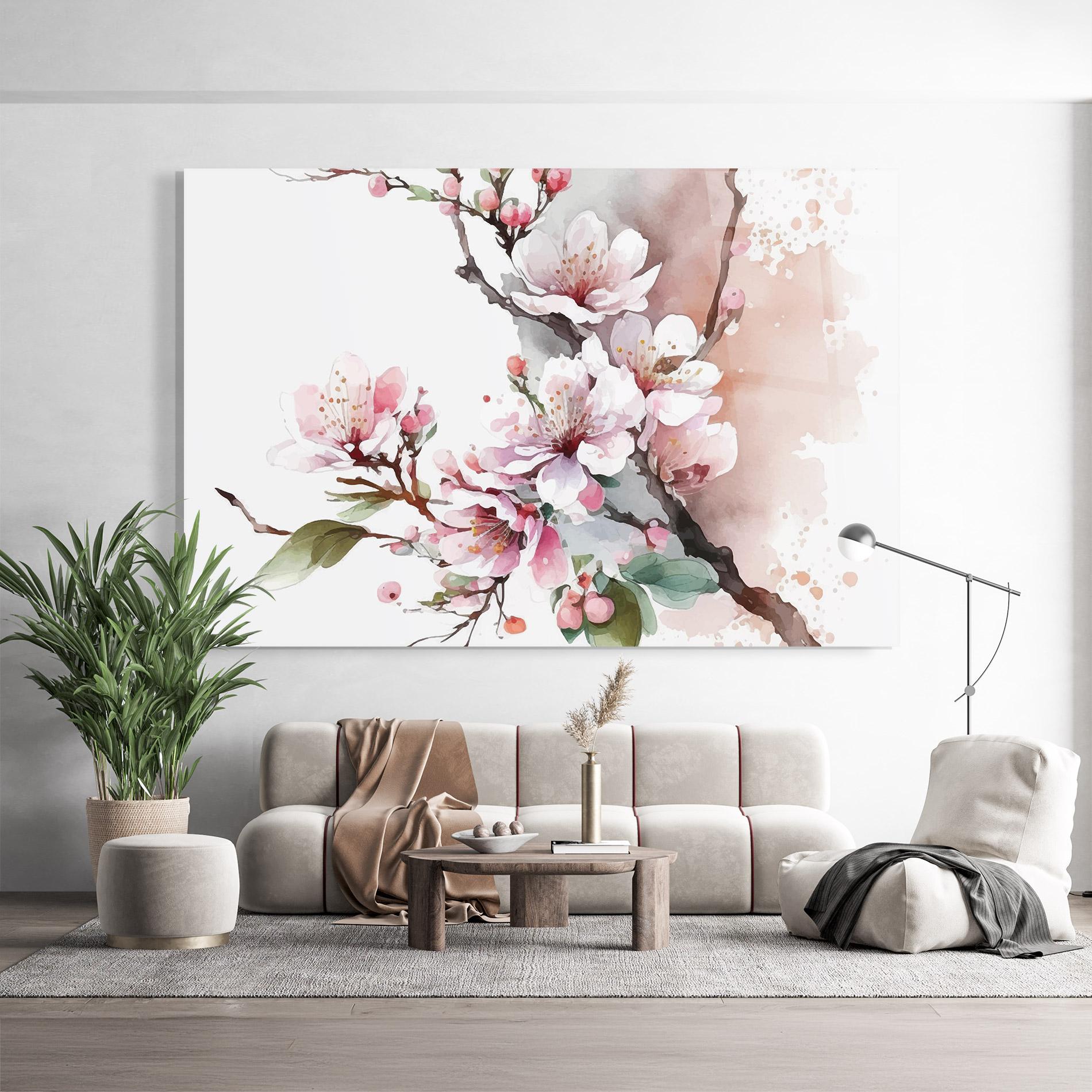Tablou Sticla Cherry Spring Flower mockup 9