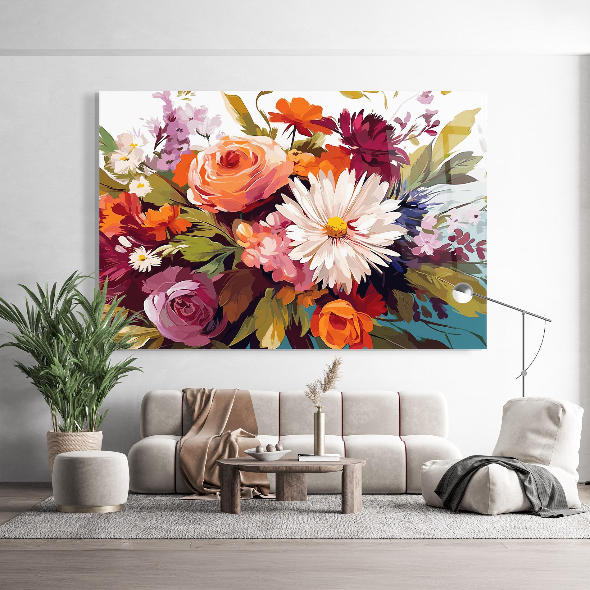 Tablou Sticla Cream Orange Spring mockup 9