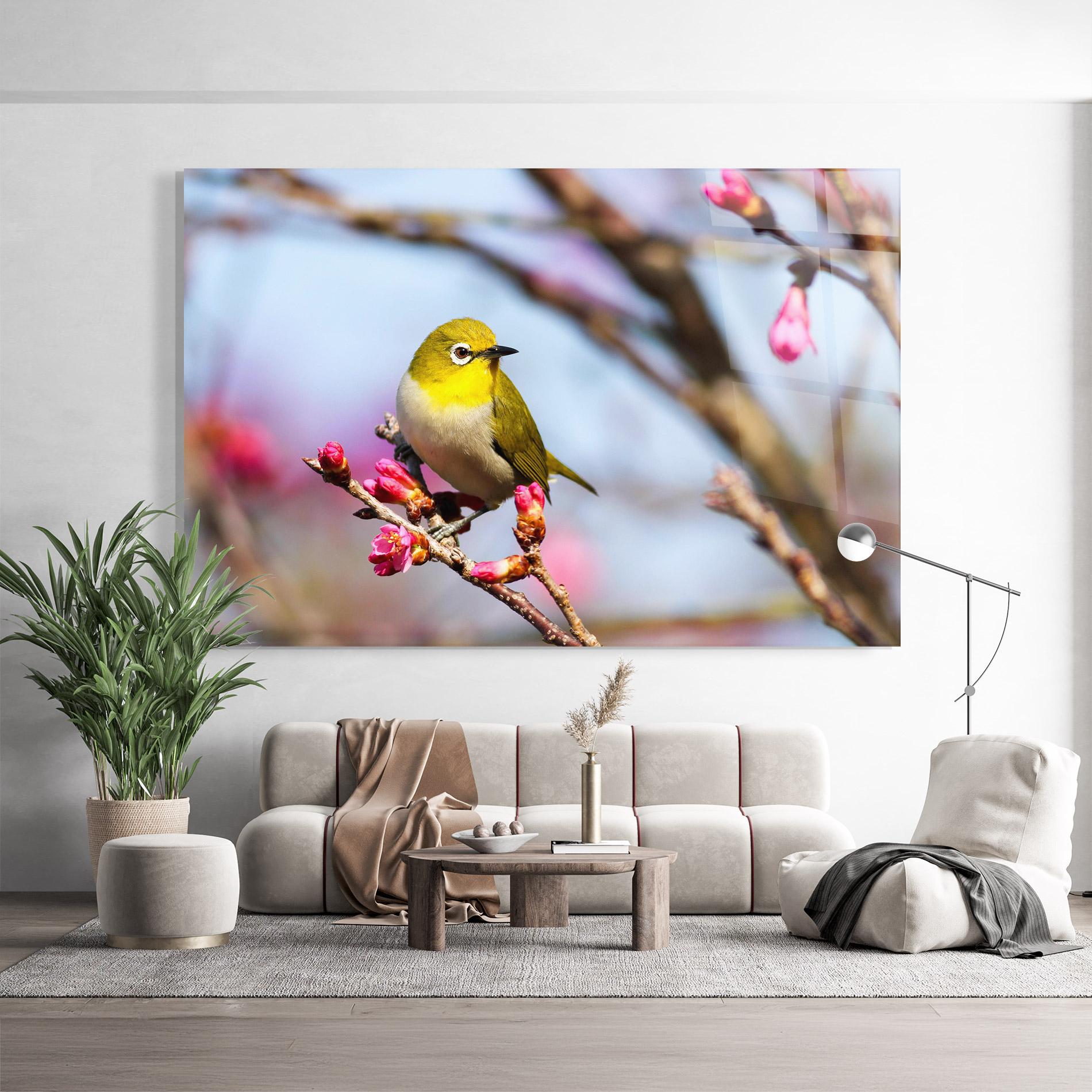 Tablou Sticla Cute Pink Flower Buds mockup 9