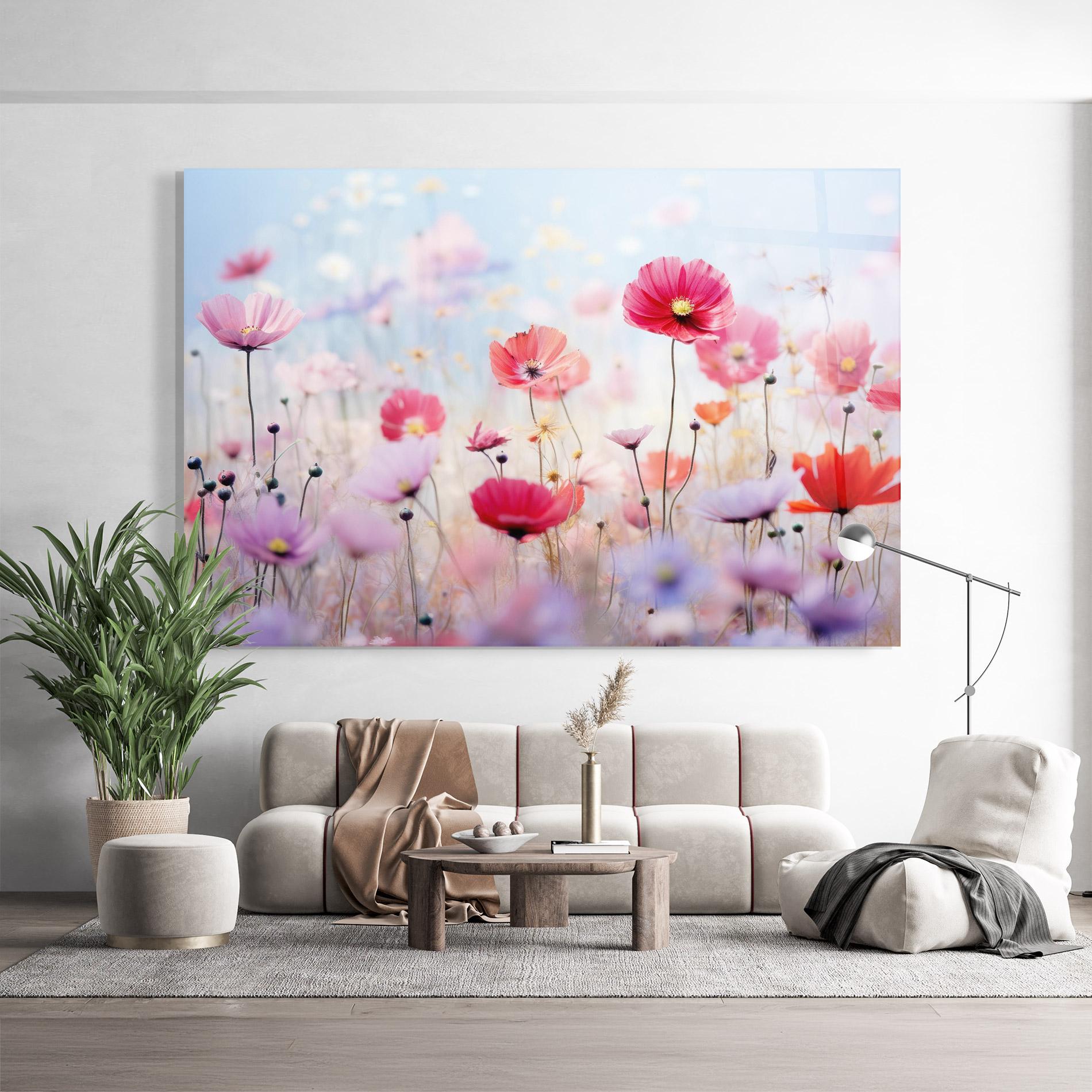 Tablou Sticla Dreamy Sprig Pink Flower mockup 9