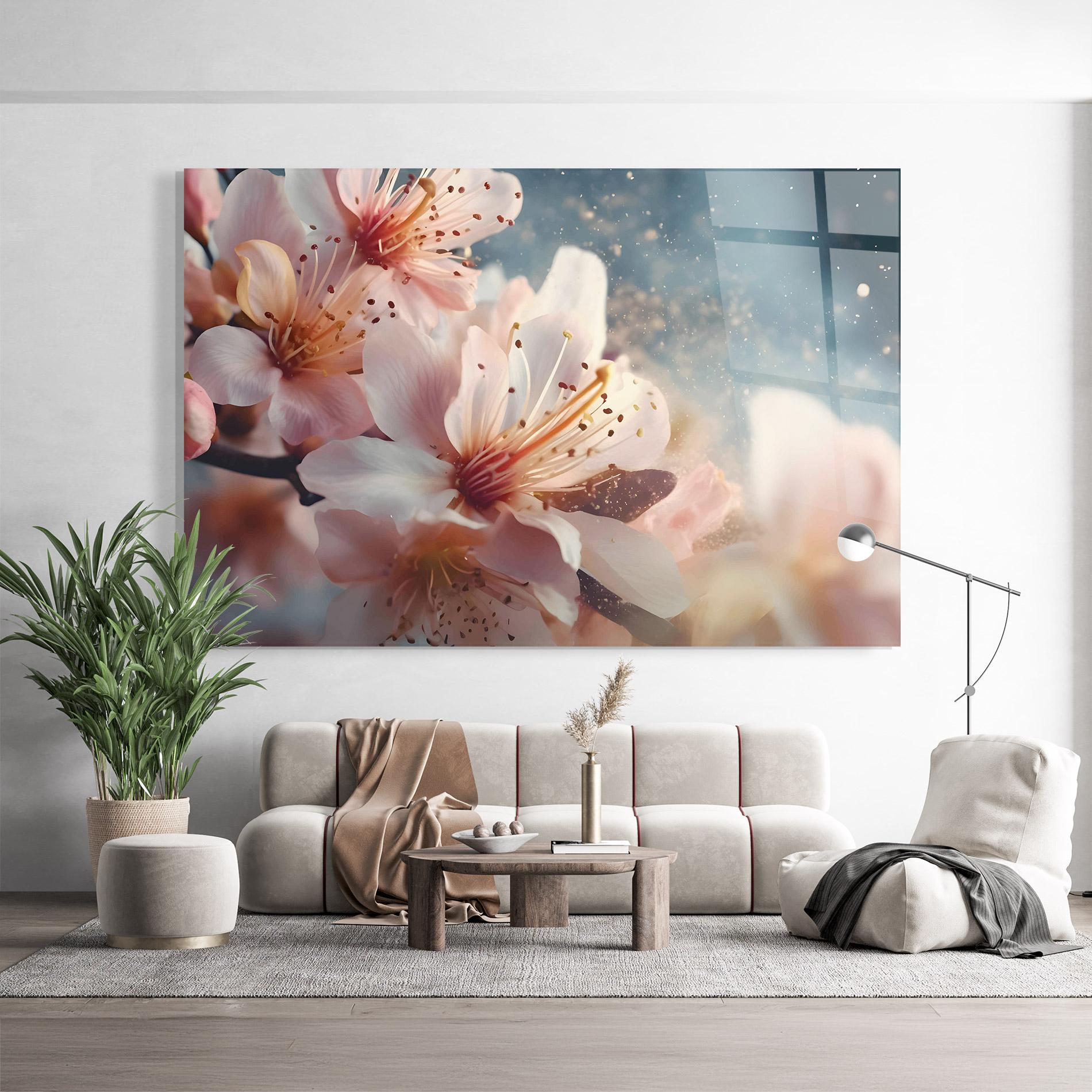 Tablou Sticla Flower Spring Art mockup 9