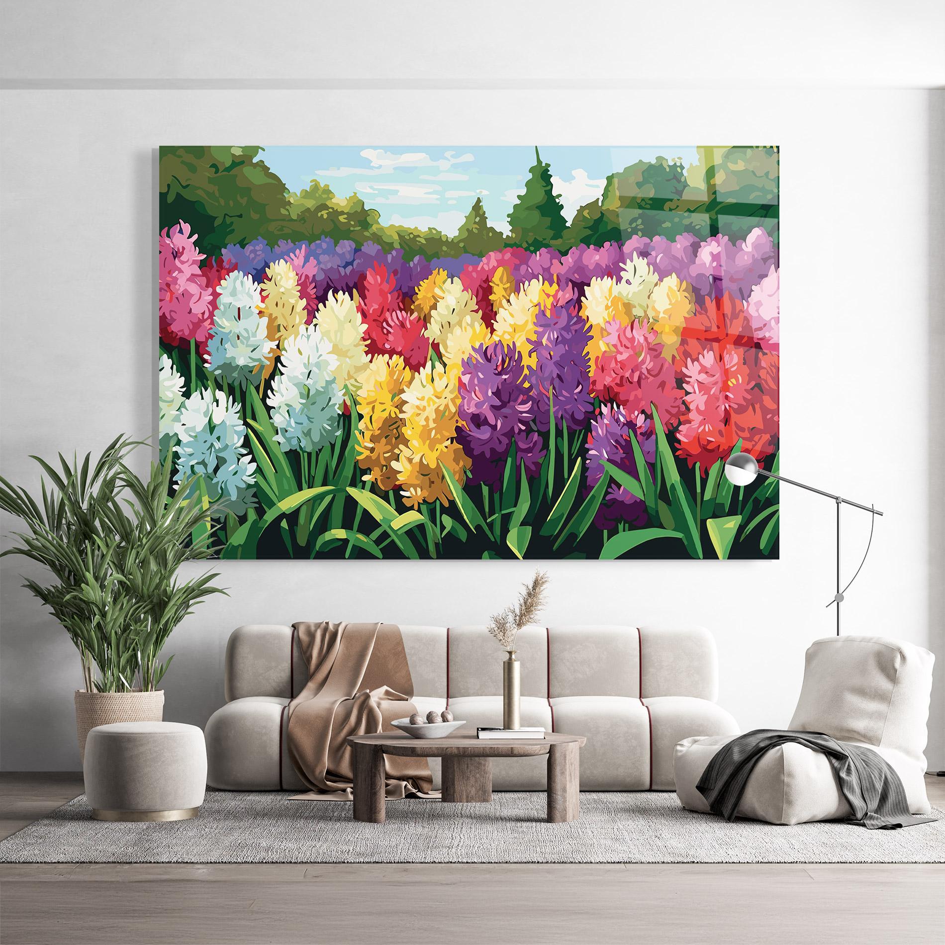 Tablou Sticla Pretty Colorful Spring mockup 9