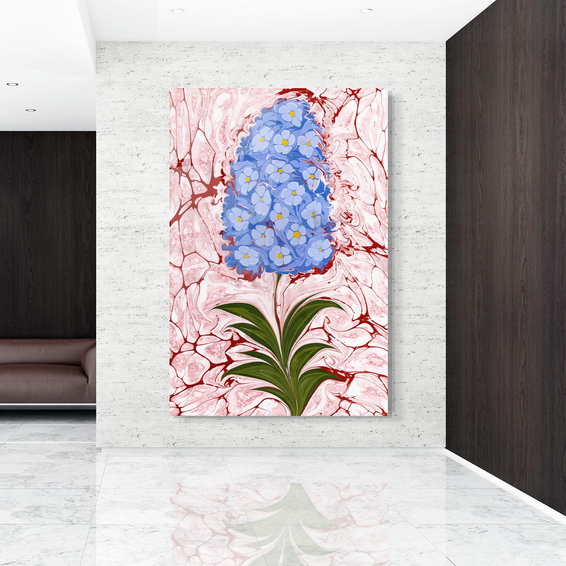 Tablou Sticla Blue Spring Flower mockup 9