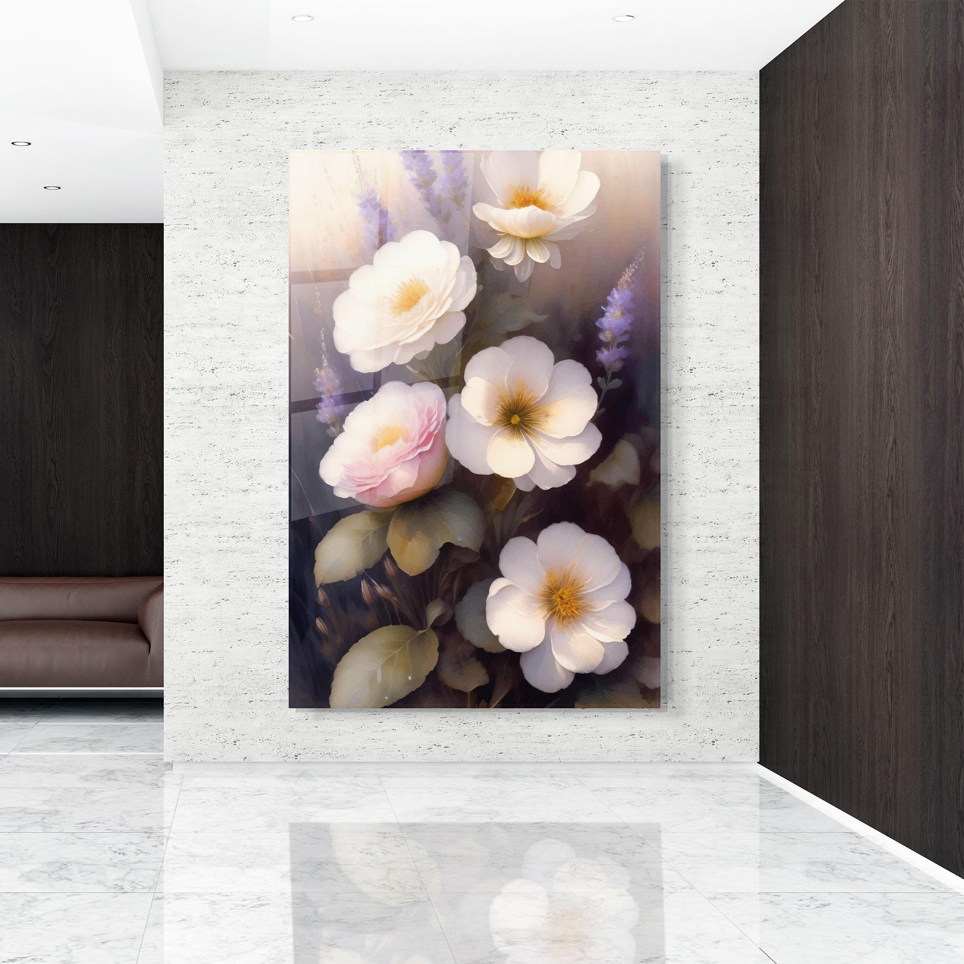 Tablou Sticla Cream Flower Spring mockup 9