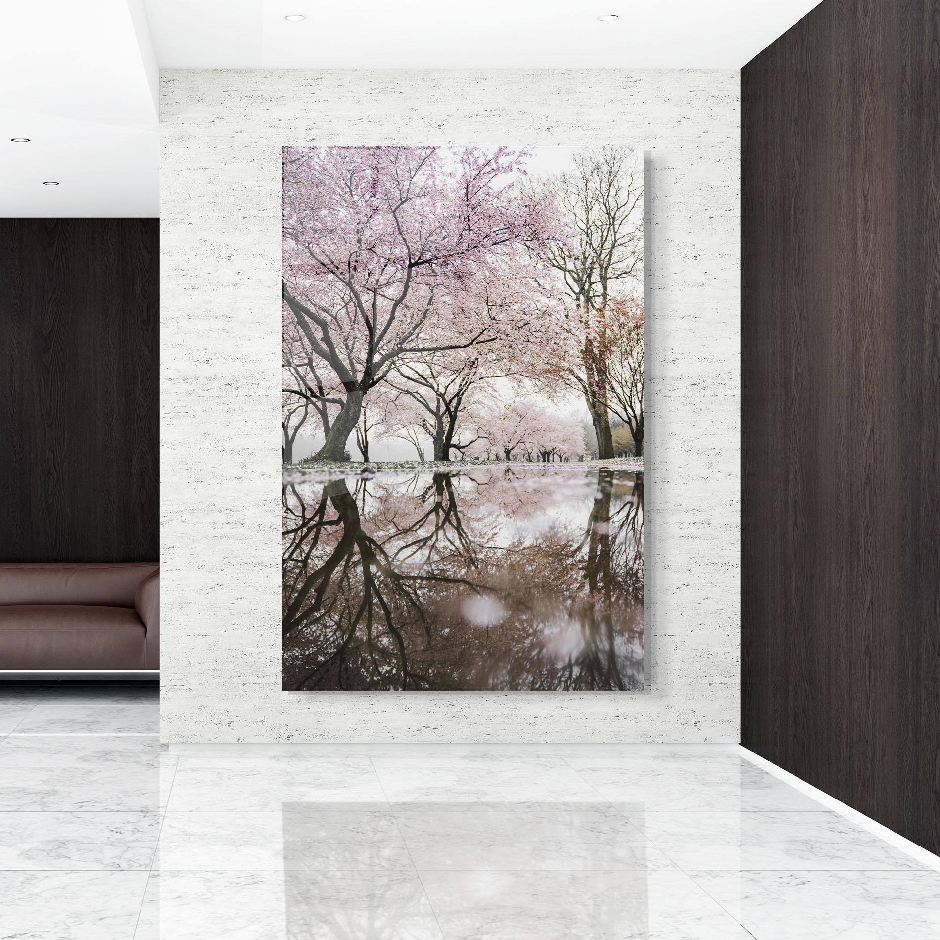 Tablou Sticla Pretty Pink Spring Tree mockup 9