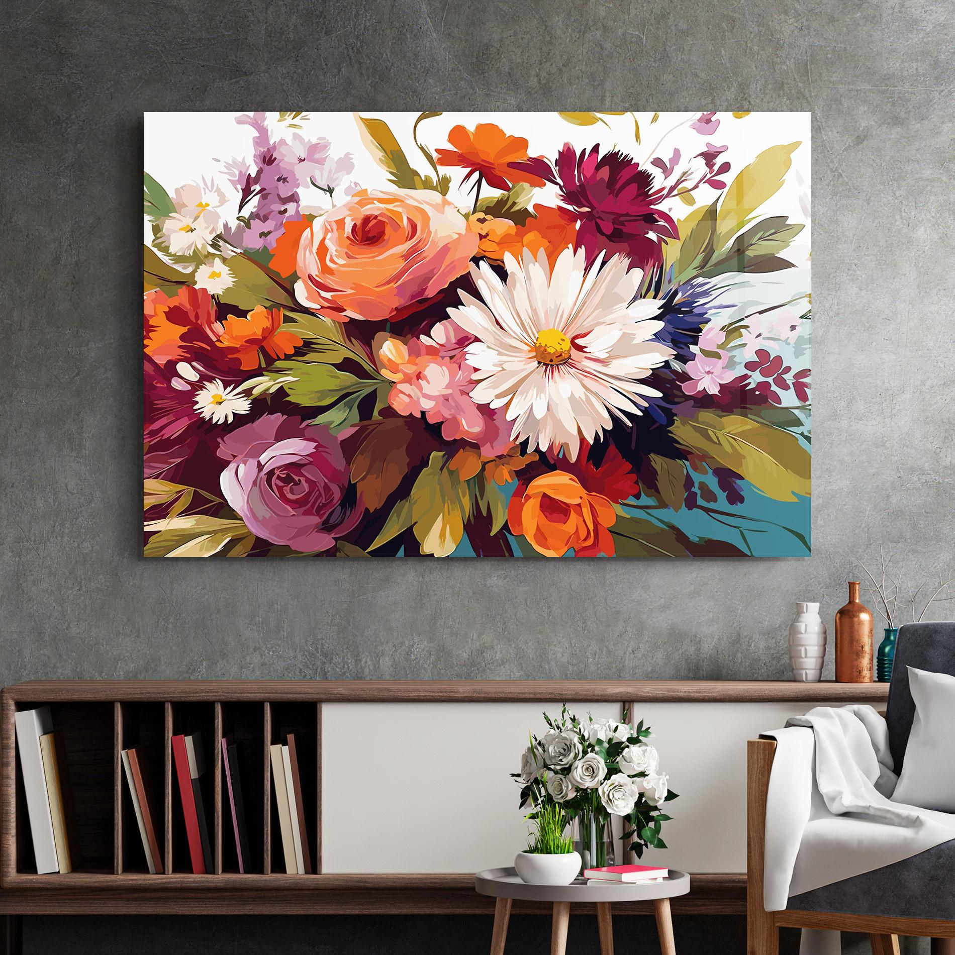 Tablou Sticla Cream Orange Spring mockup 2