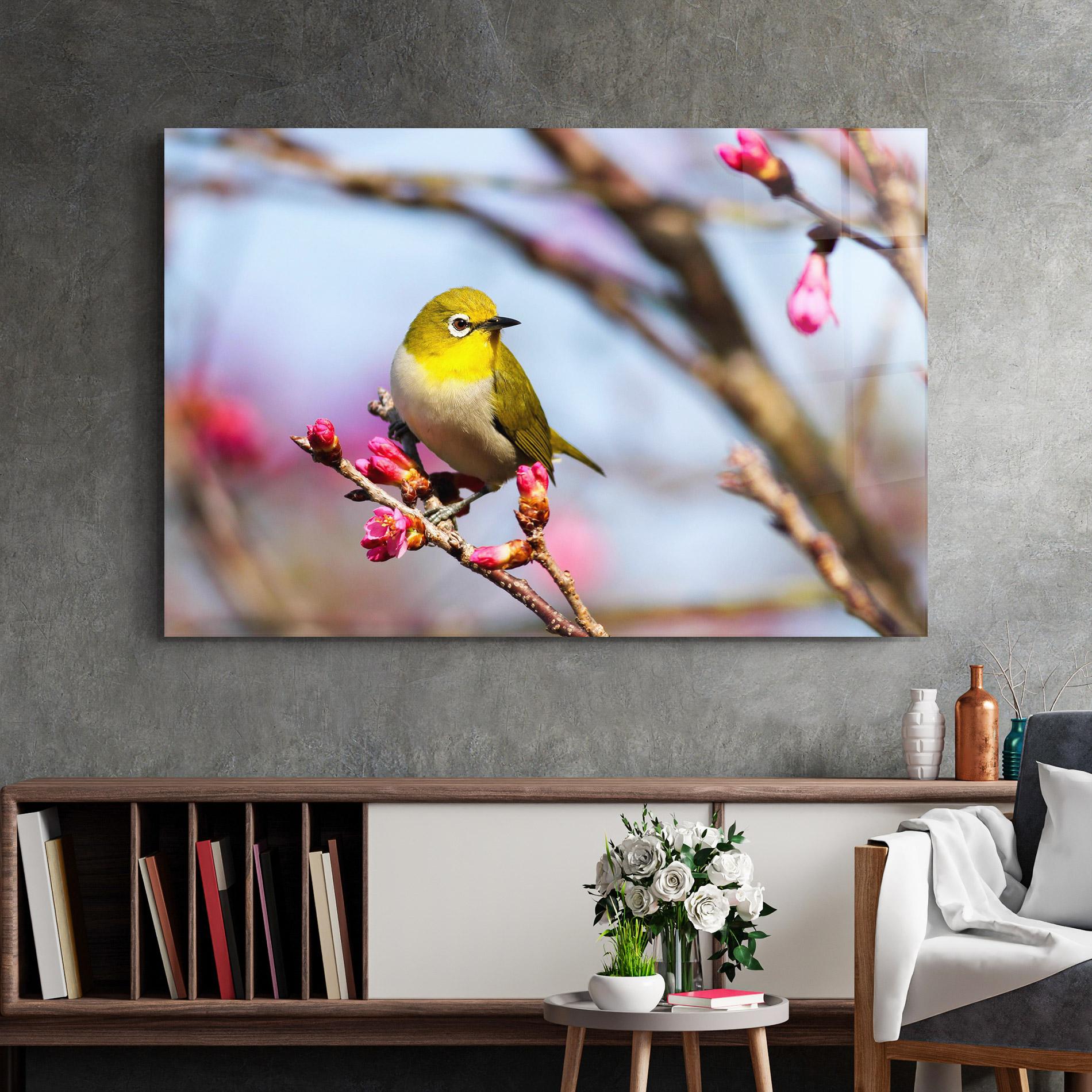 Tablou Sticla Cute Pink Flower Buds mockup 2