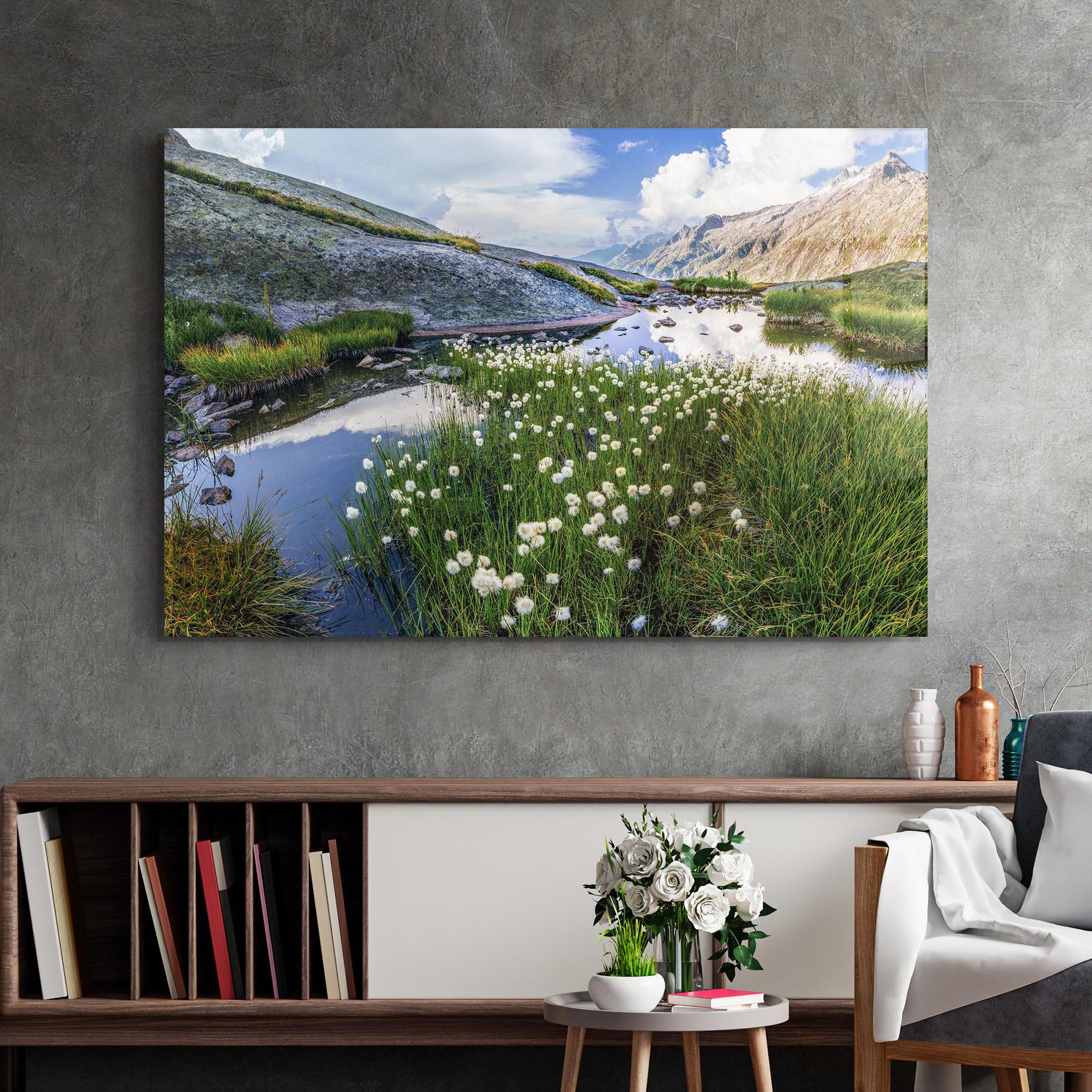 Tablou Sticla Lake Spring View mockup 2