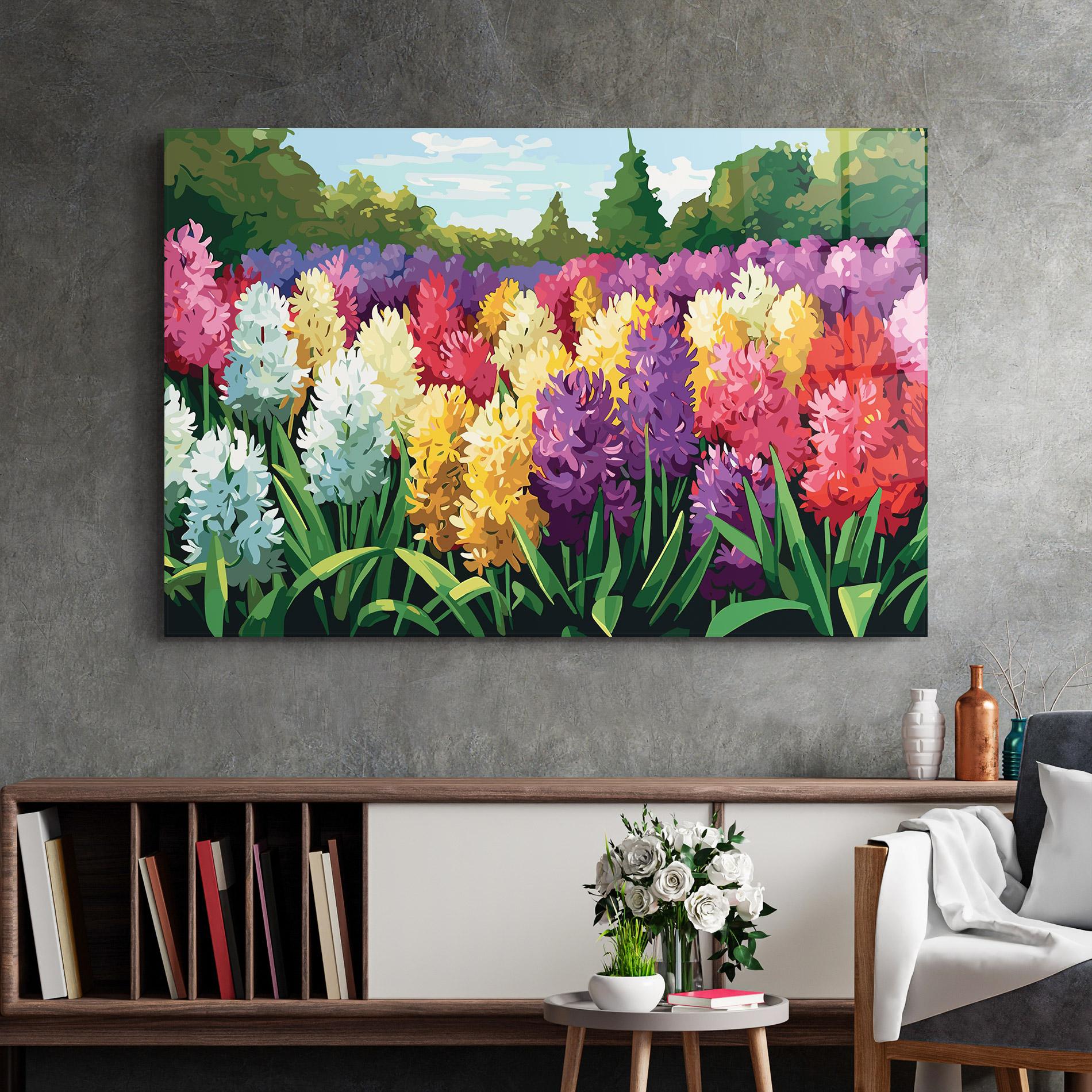 Tablou Sticla Pretty Colorful Spring mockup 2