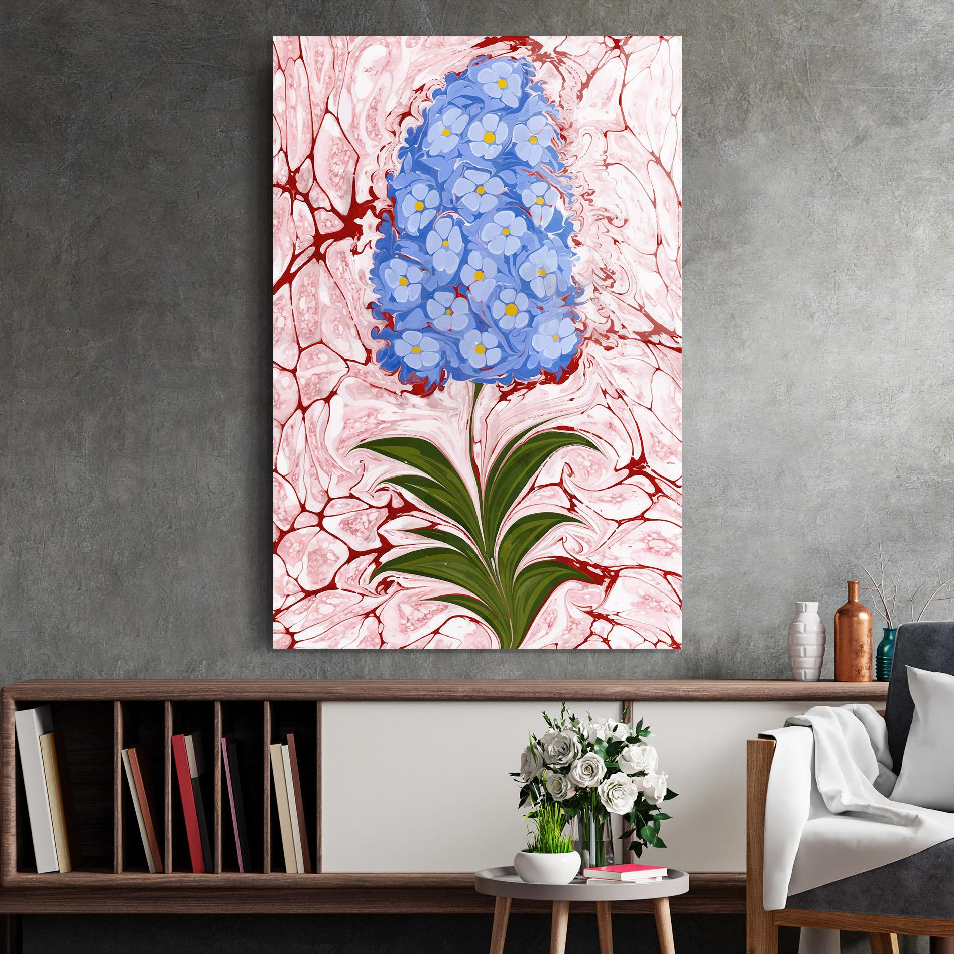 Tablou Sticla Blue Spring Flower mockup 2