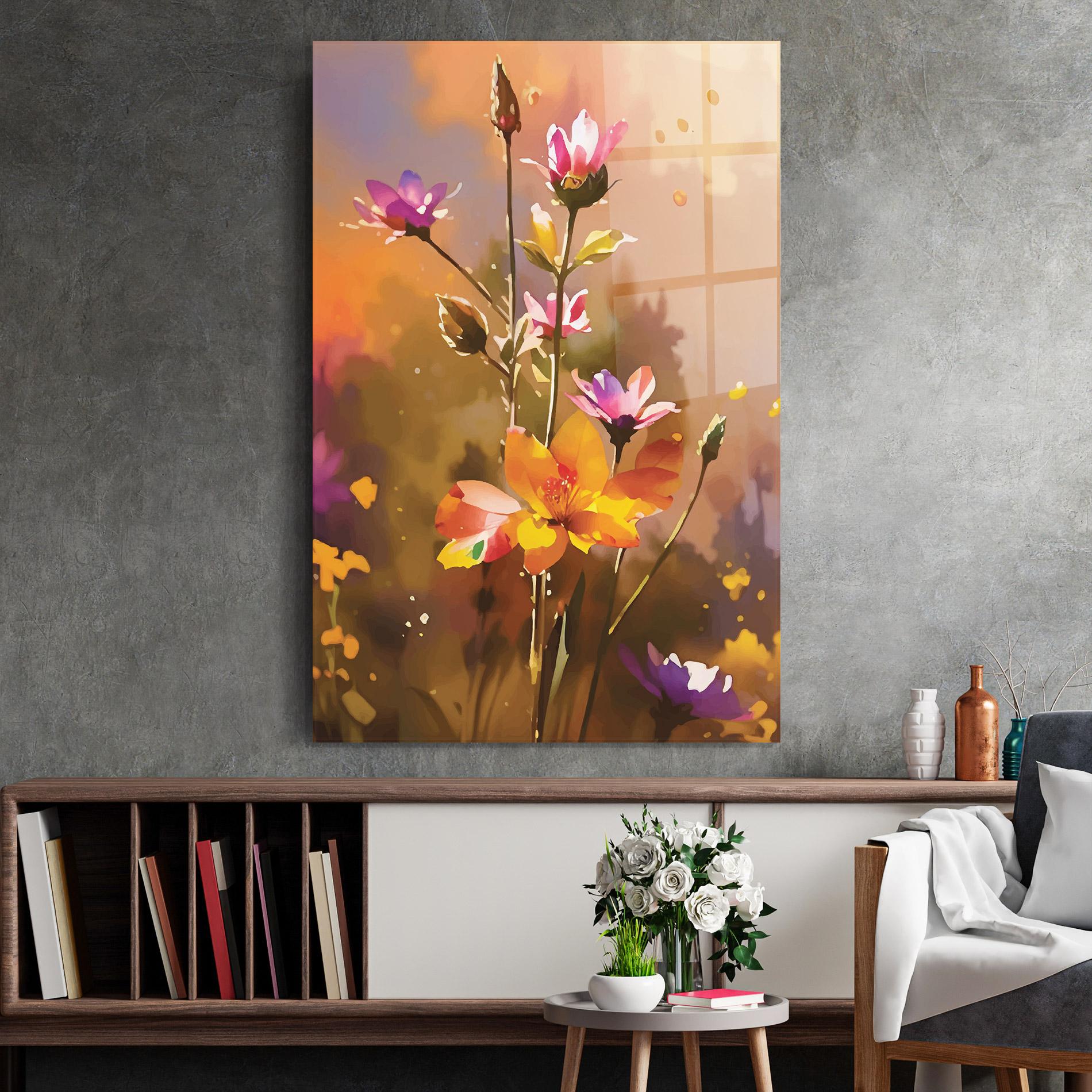 Tablou Sticla Orange Pink Spring mockup 2