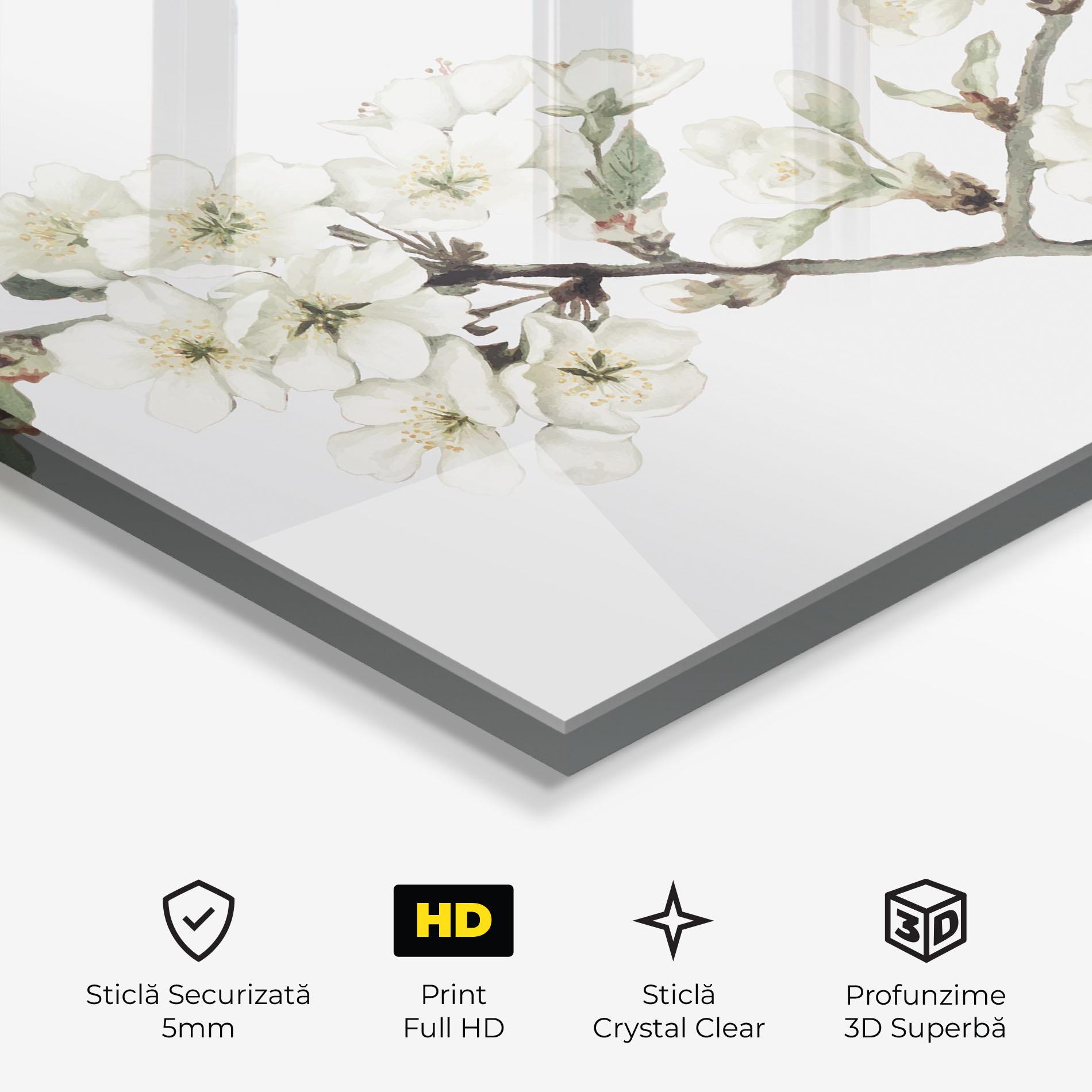 Tablou Sticla Bee Spring Flower mockup 3
