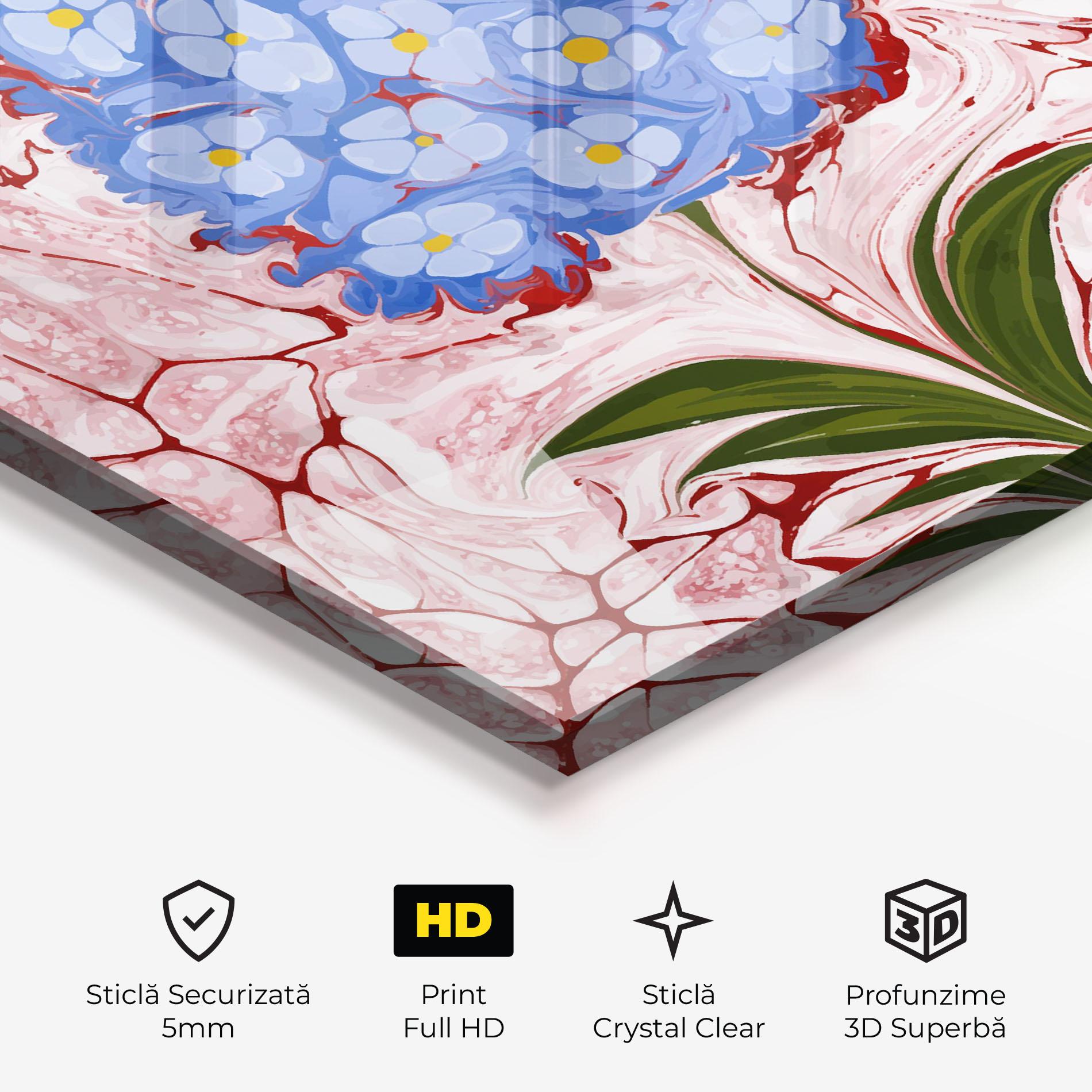 Tablou Sticla Blue Spring Flower mockup 3