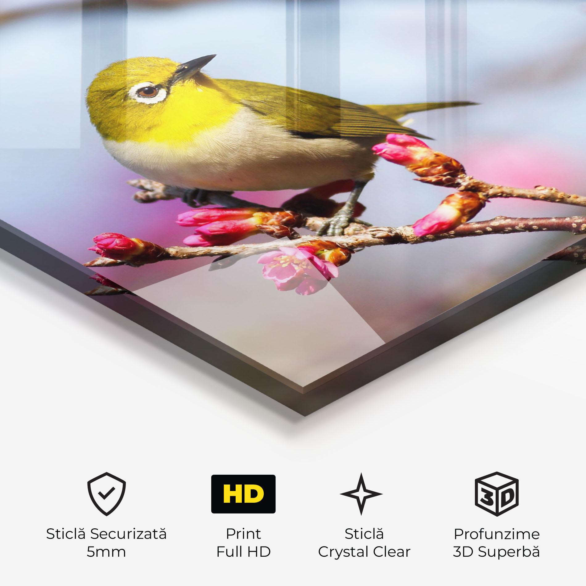 Tablou Sticla Cute Pink Flower Buds mockup 3