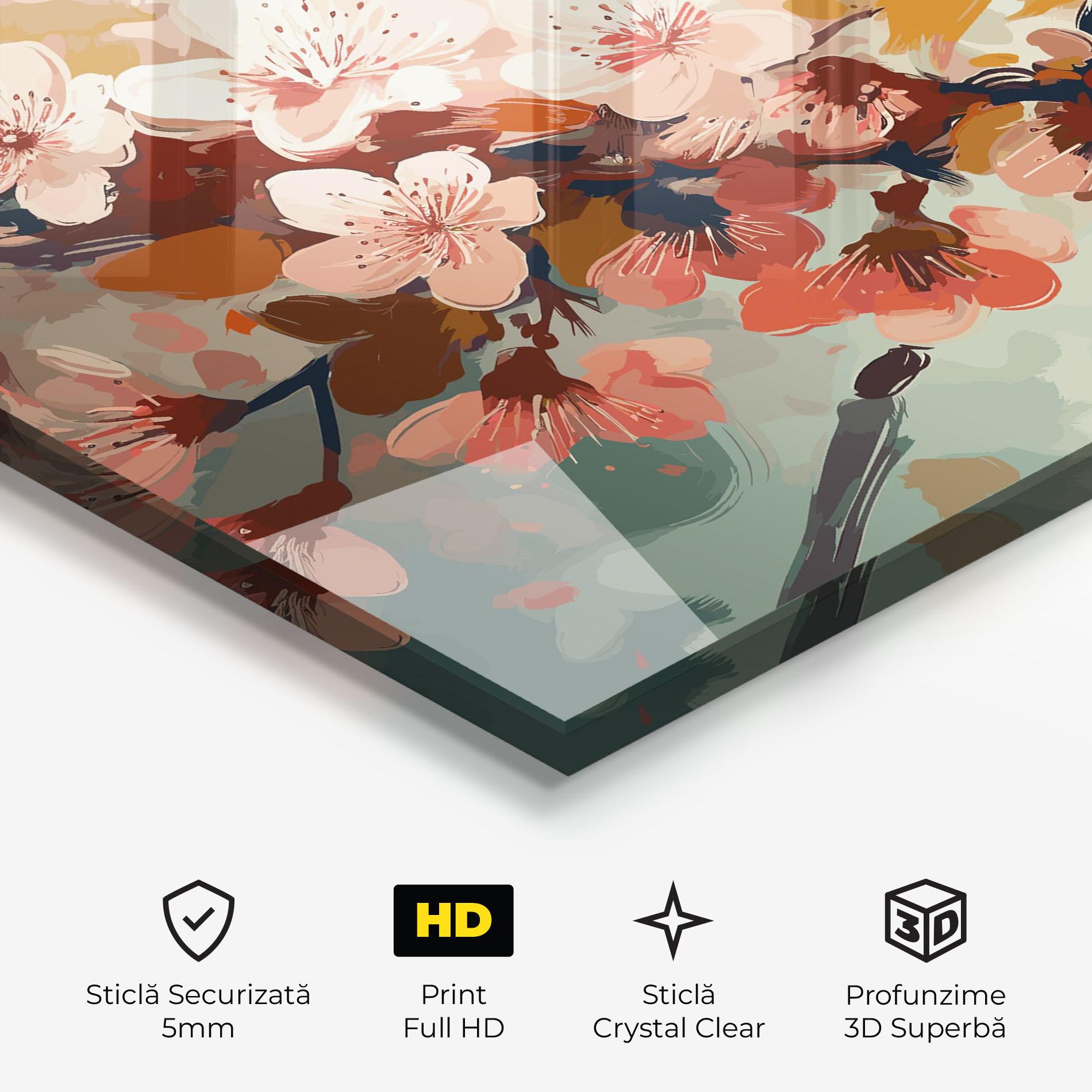 Tablou Sticla Cute Spring Flower mockup 3