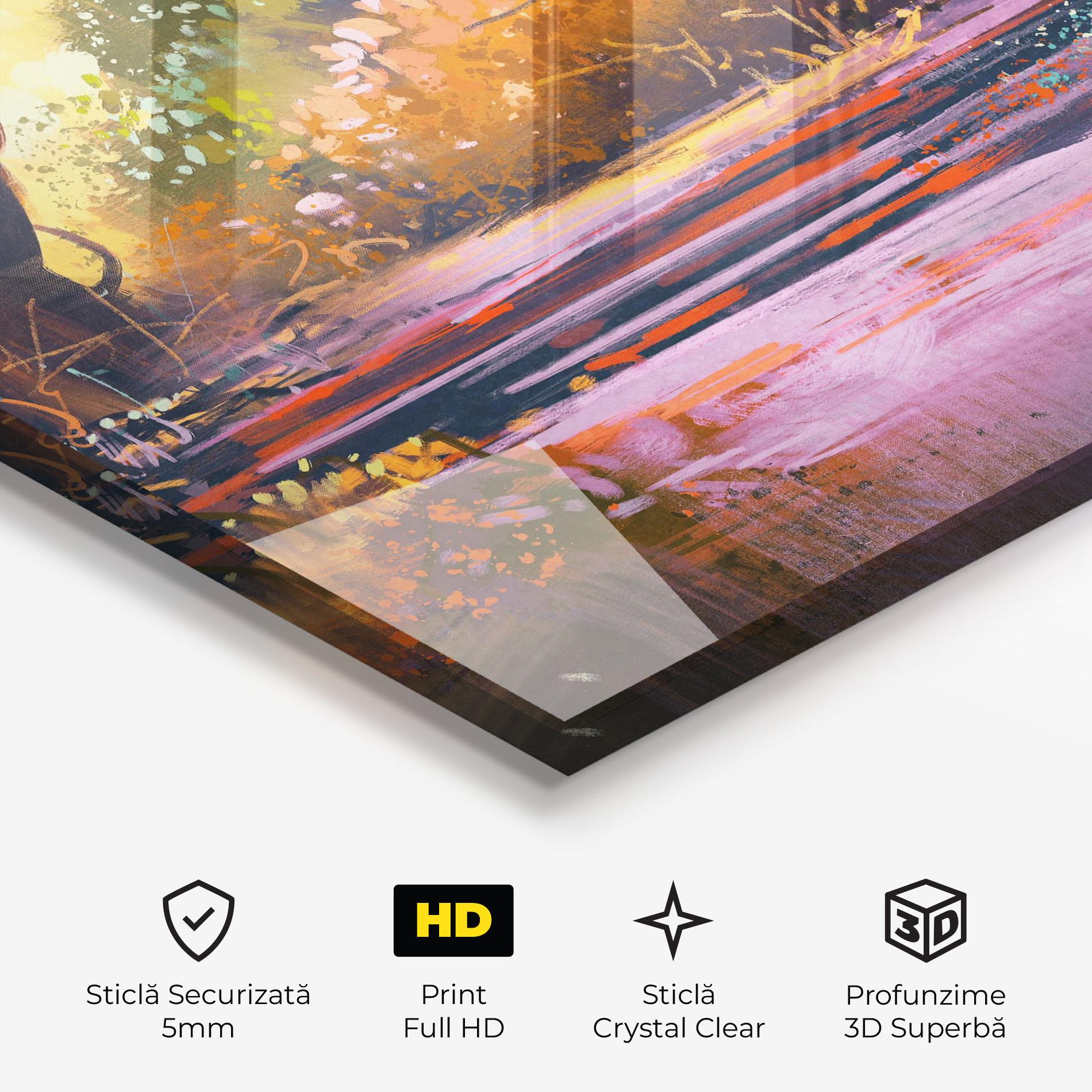 Tablou Sticla Landscape Colorful Trees mockup 3