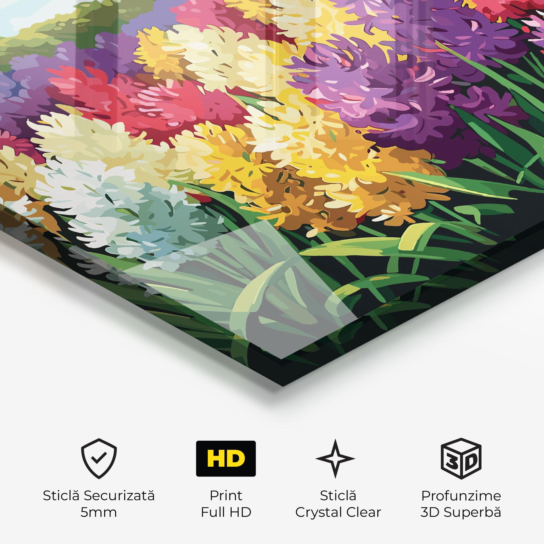 Tablou Sticla Pretty Colorful Spring mockup 3