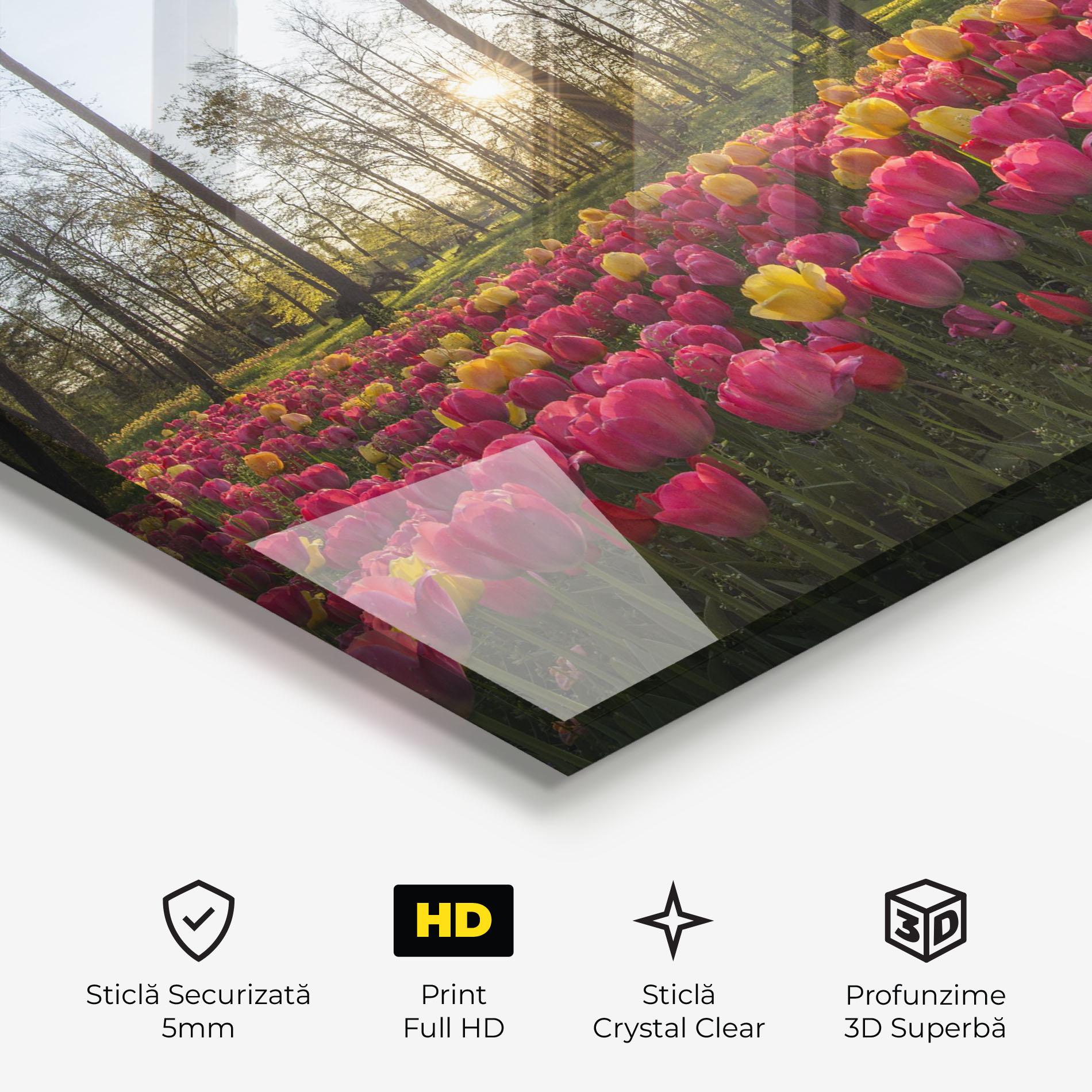 Tablou Sticla Pretty Spring Flowers mockup 3