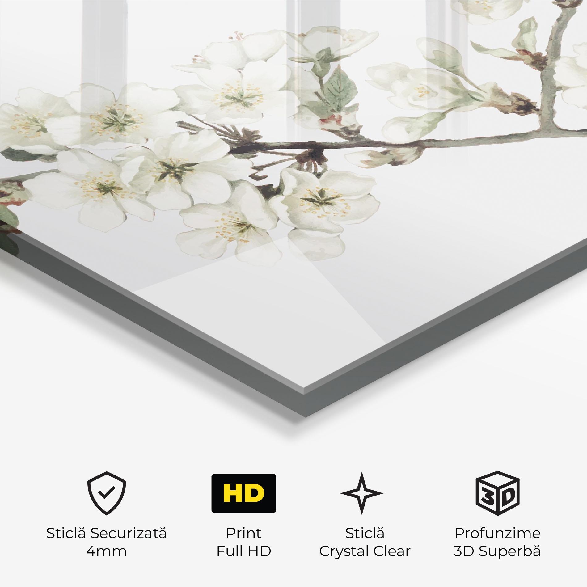 Tablou Sticla Bee Spring Flower mockup 3