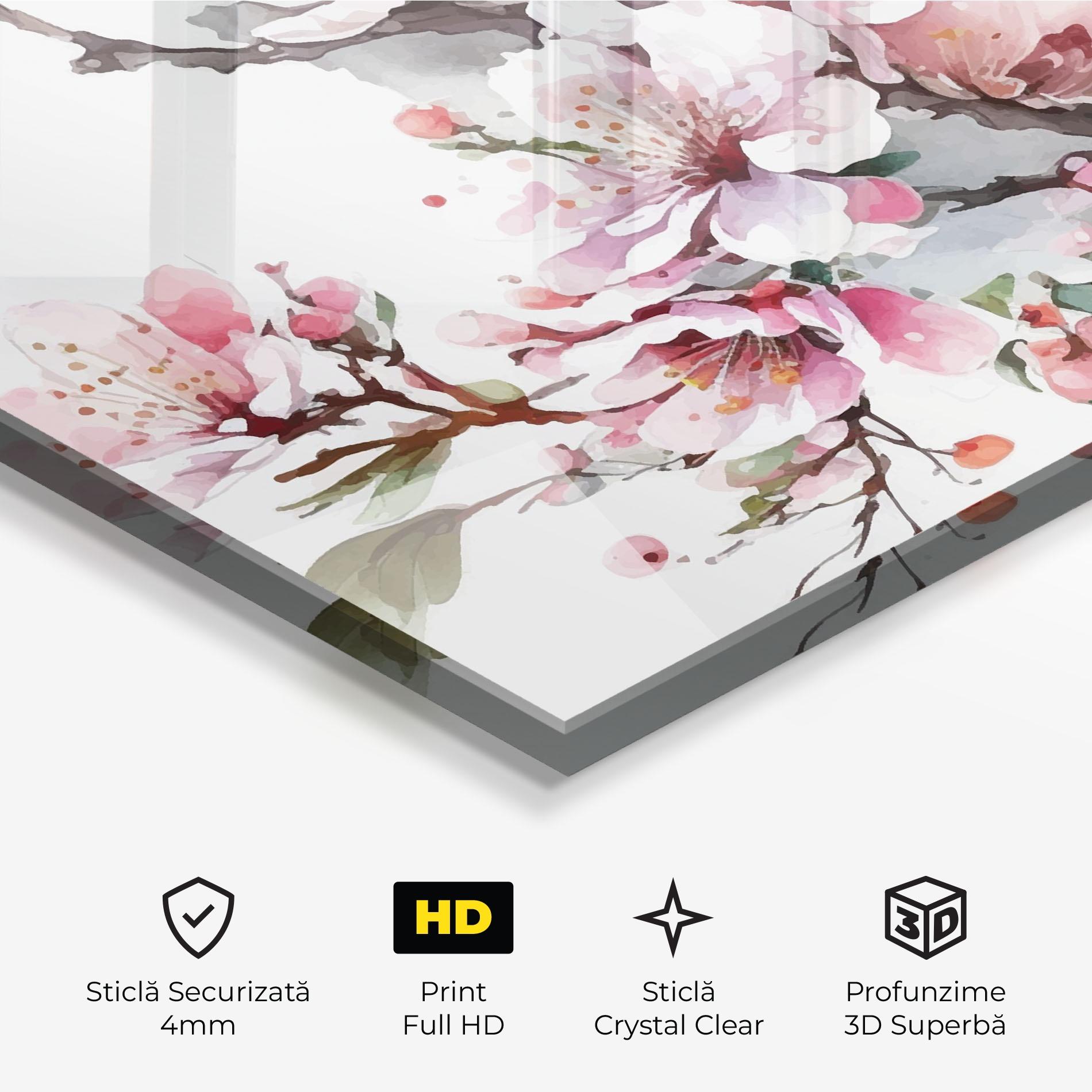 Tablou Sticla Cherry Spring Flower mockup 3