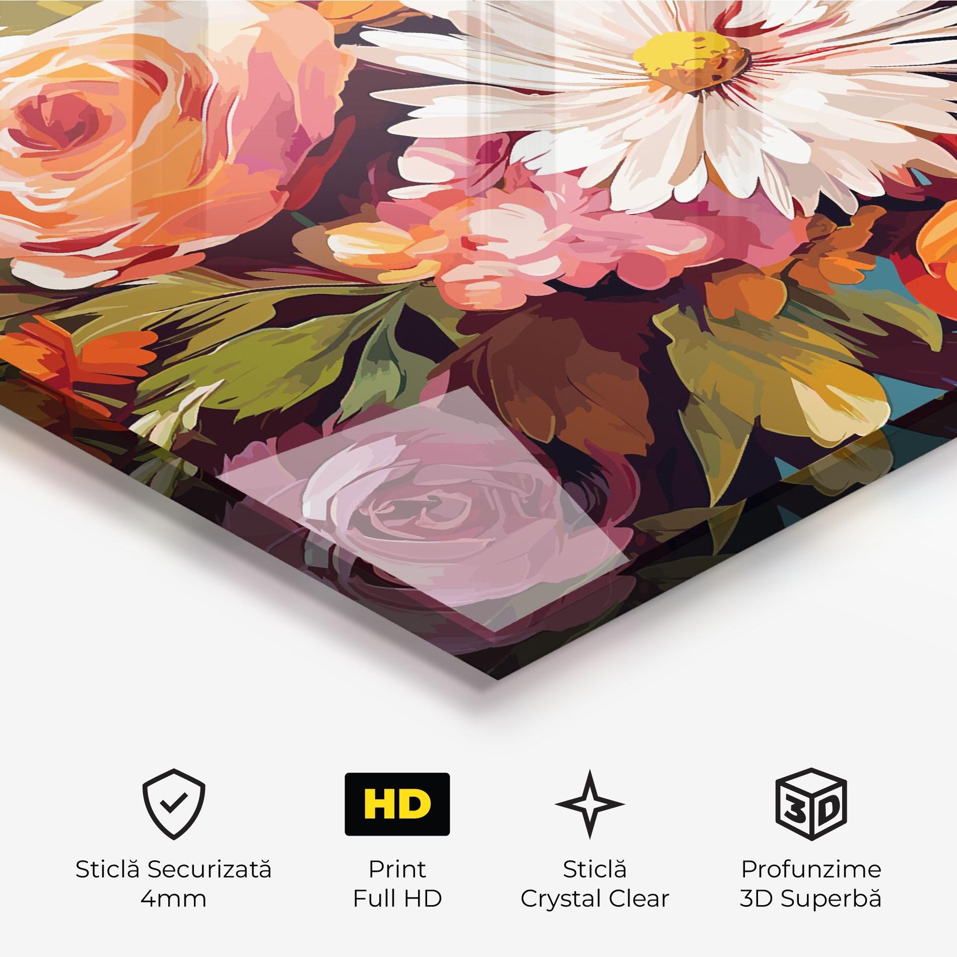 Tablou Sticla Cream Orange Spring mockup 3