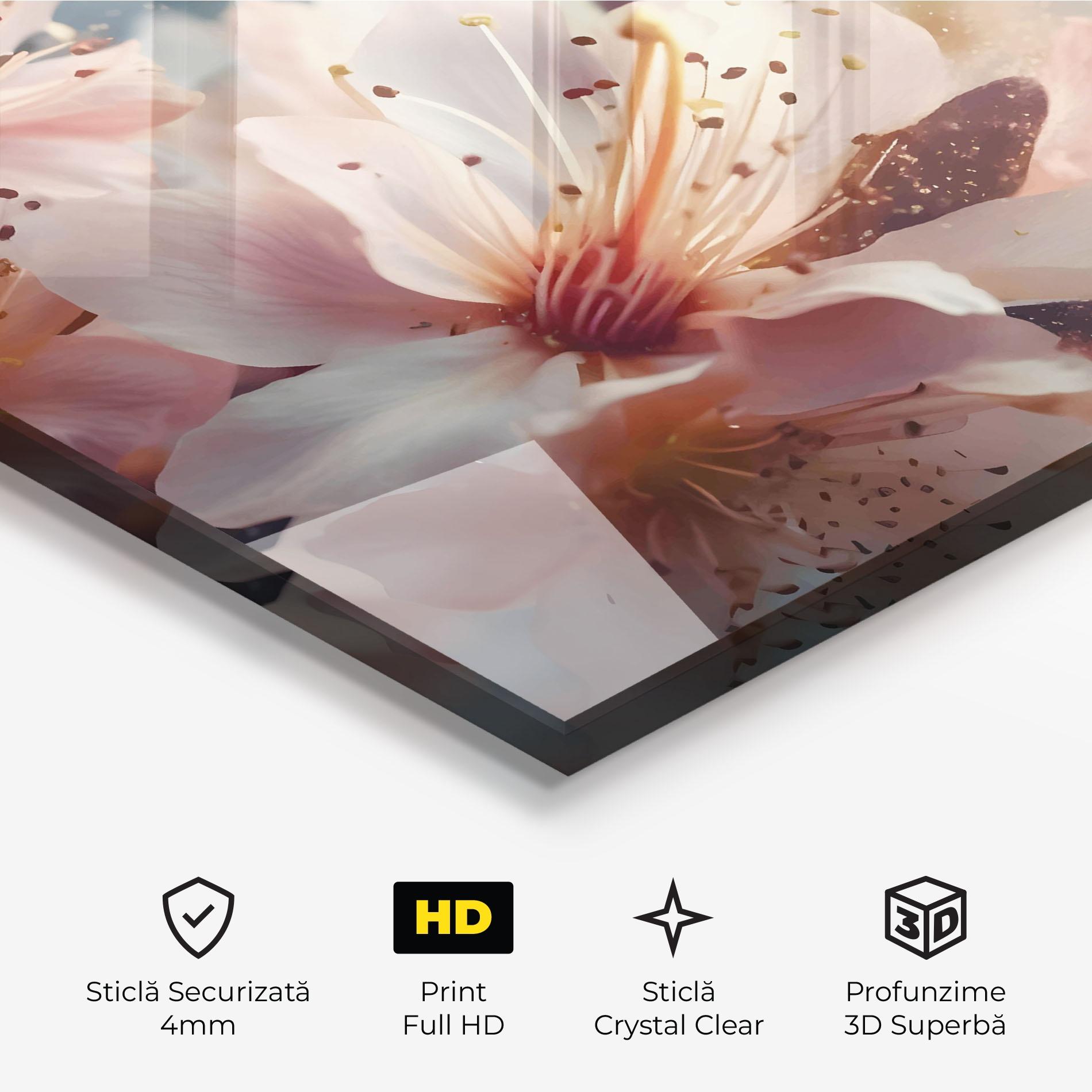 Tablou Sticla Flower Spring Art mockup 3