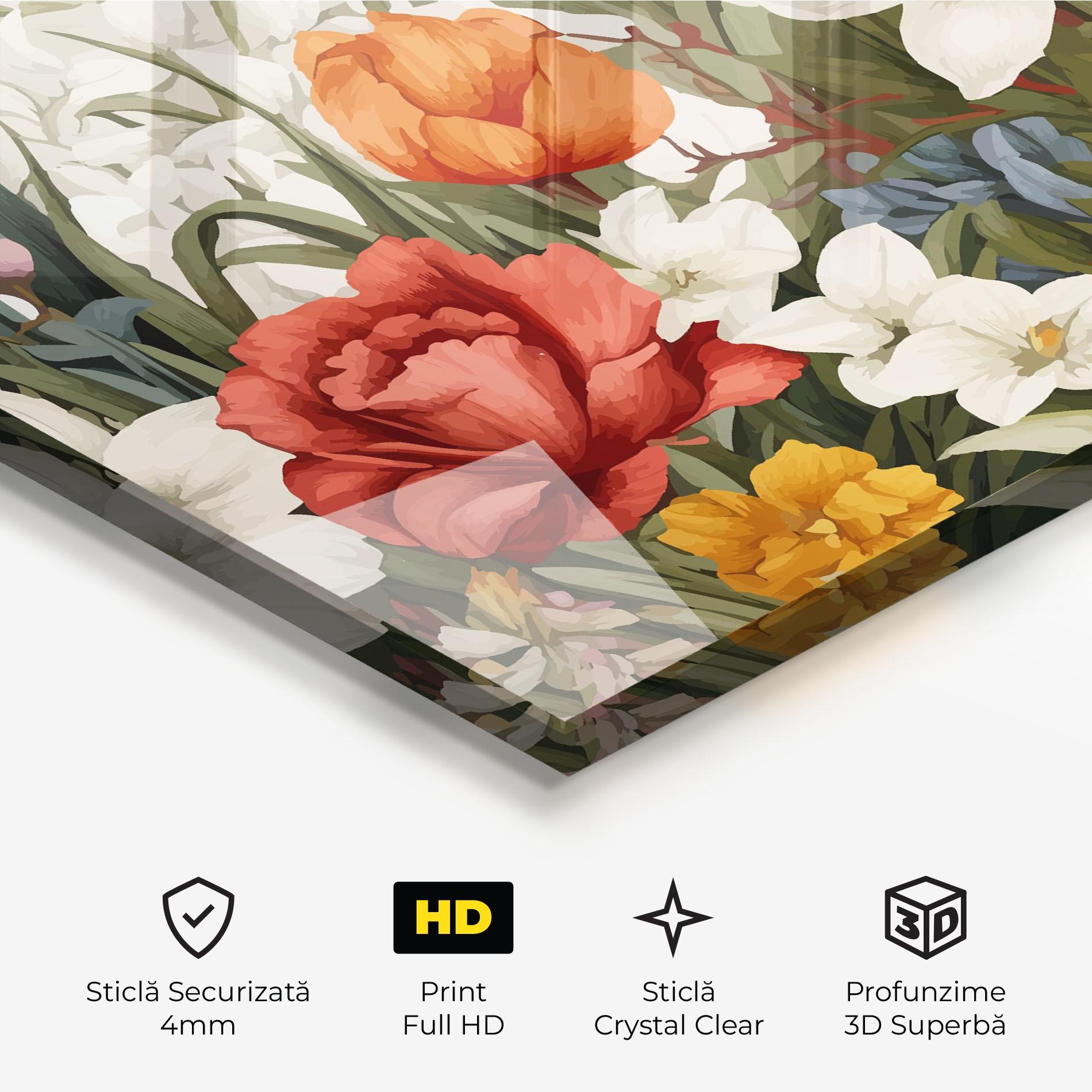 Tablou Sticla Orange Red Spring mockup 3