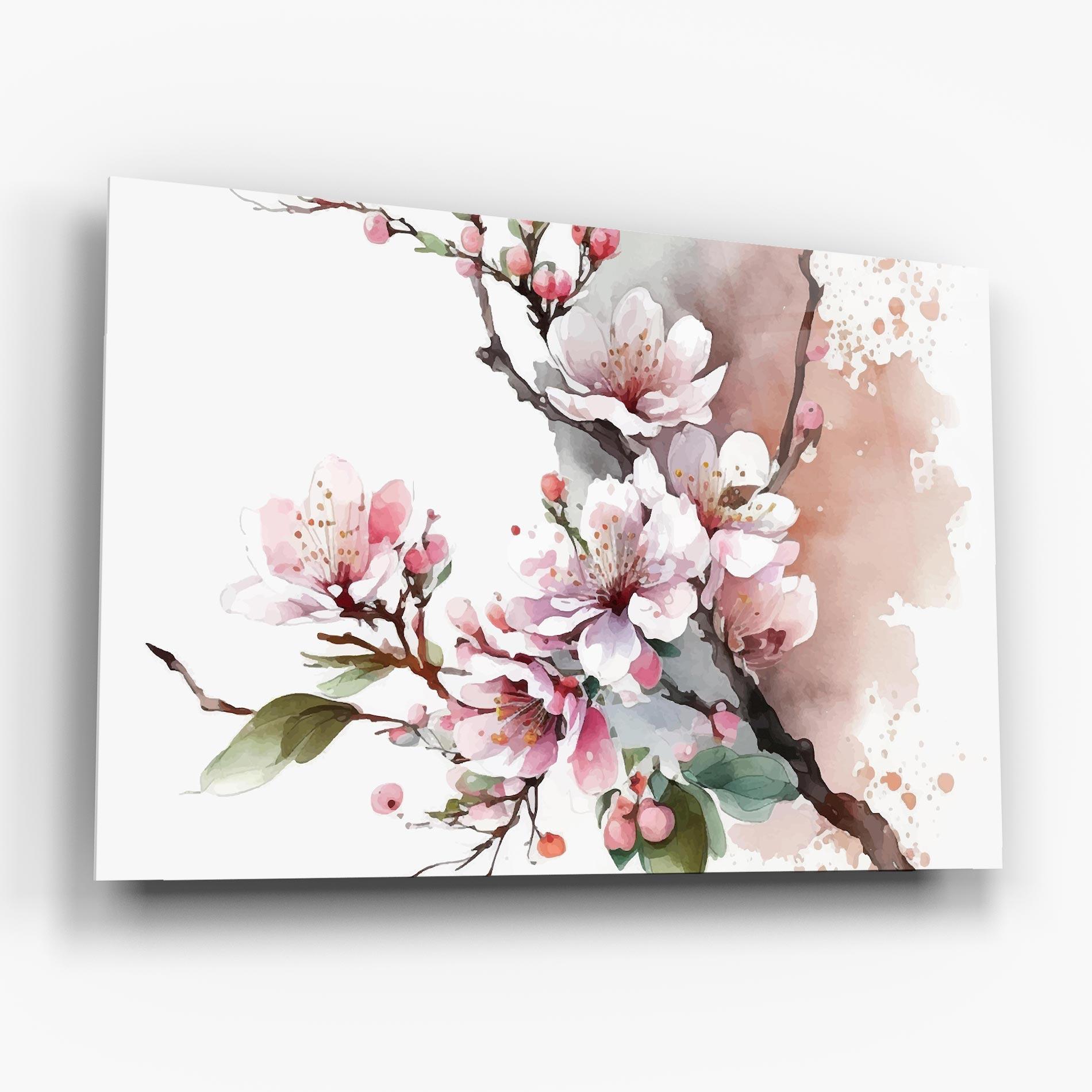 Tablou Sticla Cherry Spring Flower mockup 6
