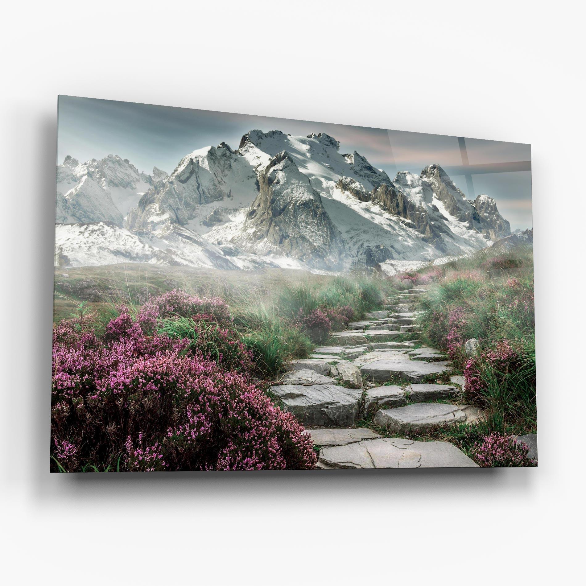 Tablou Sticla Mountain Spring View mockup 6