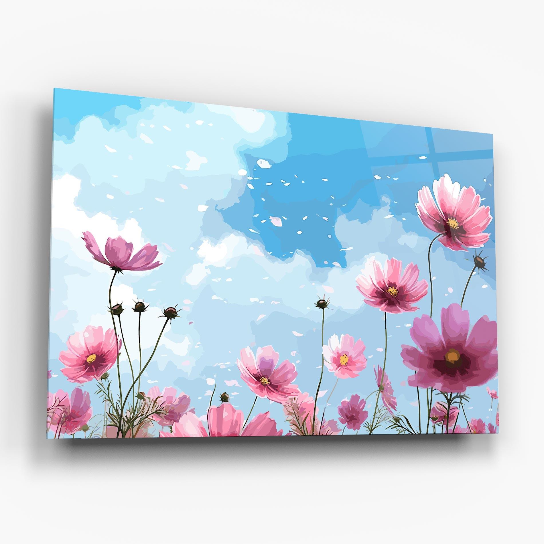 Tablou Sticla Pink Flowers Spring mockup 6