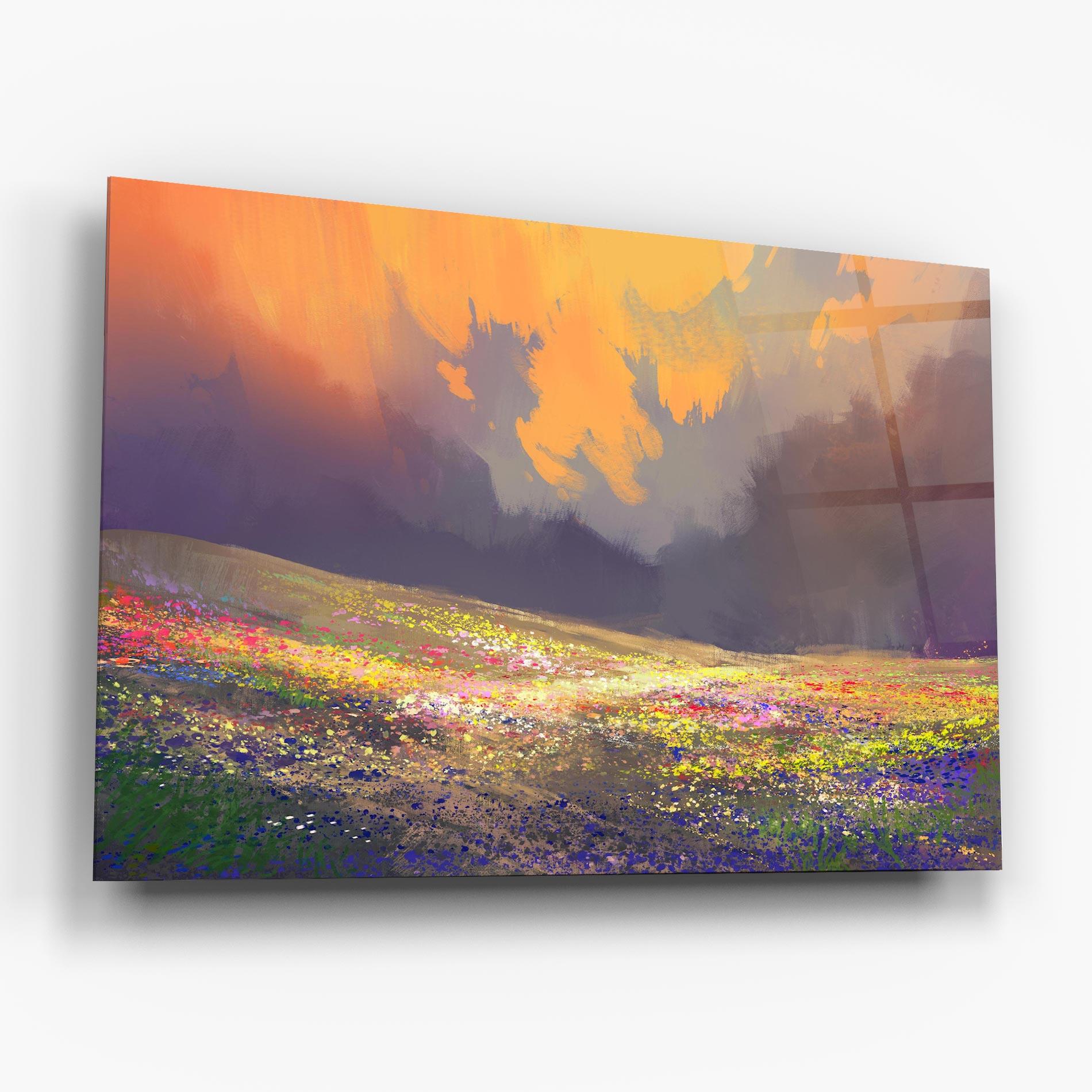 Tablou Sticla Pretty Spring Field mockup 6
