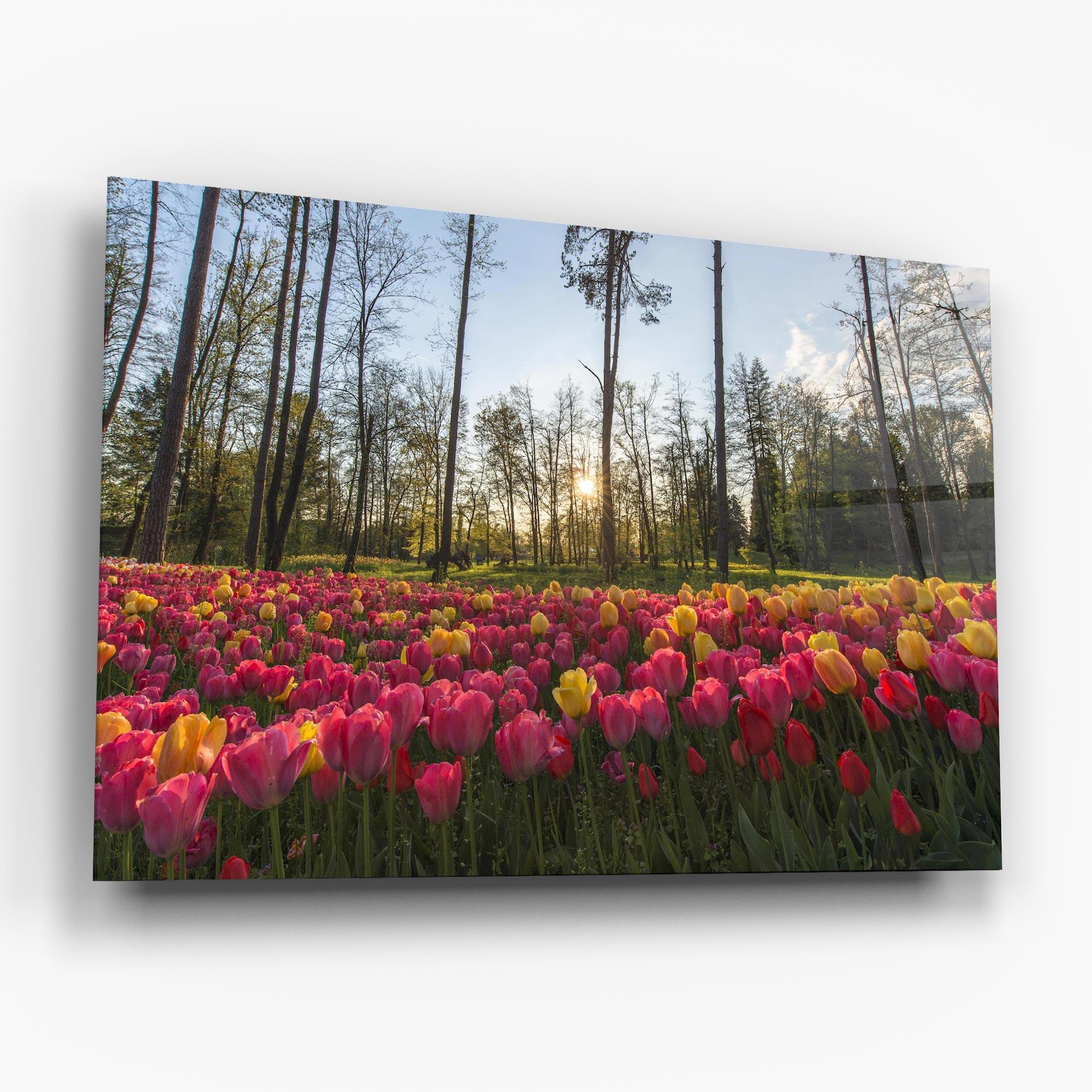 Tablou Sticla Pretty Spring Flowers mockup 6