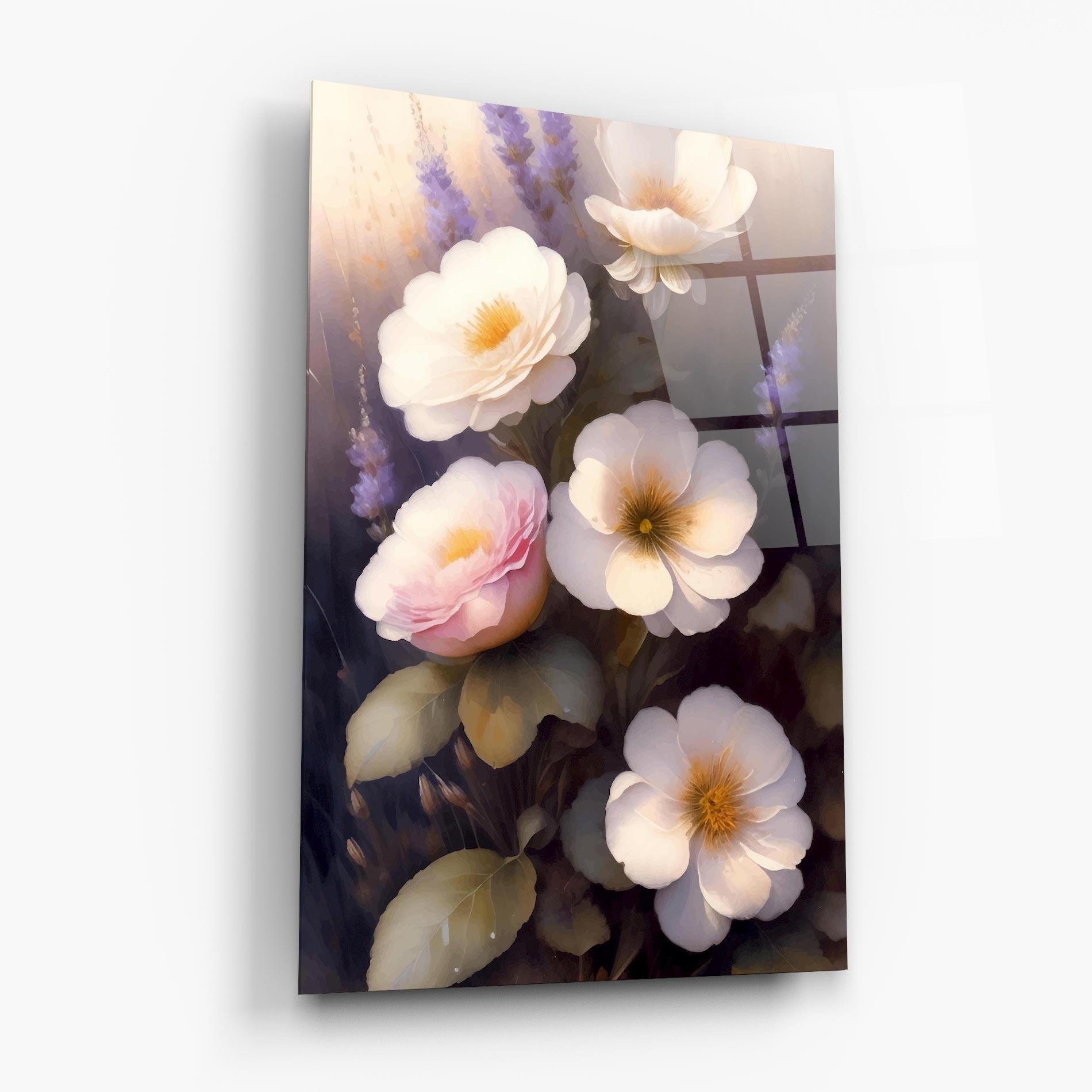 Tablou Sticla Cream Flower Spring mockup 6