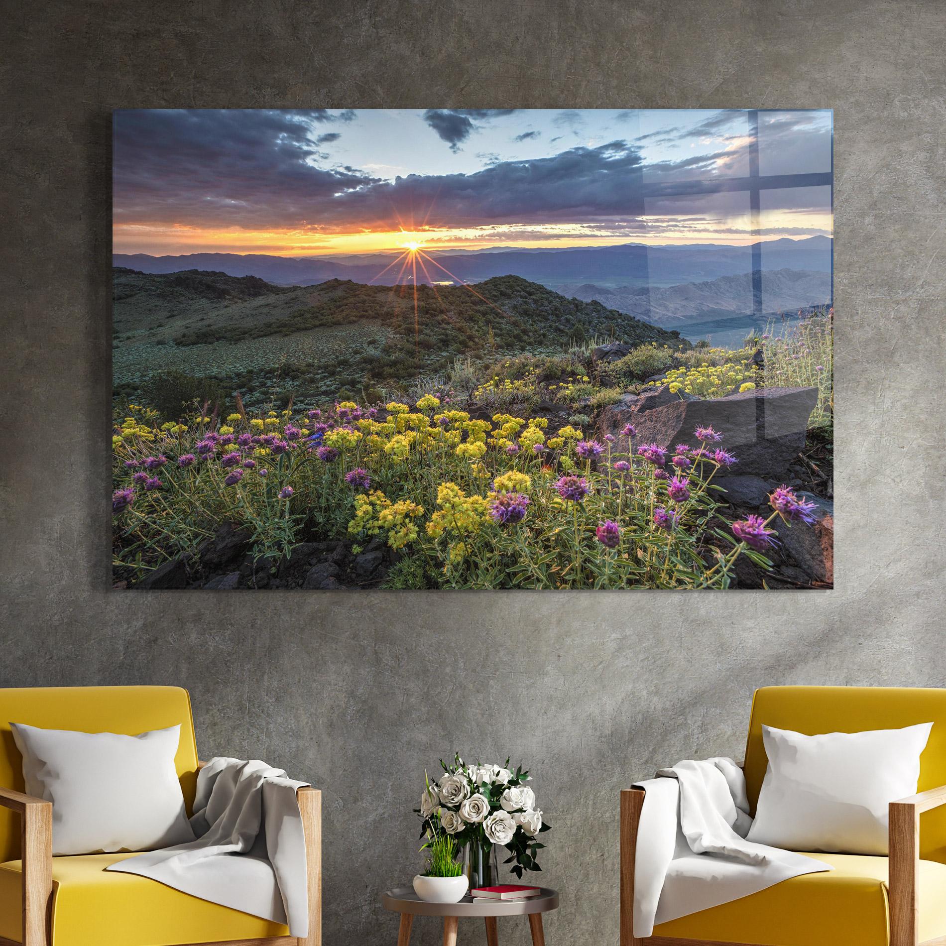 Tablou Sticla Beautiful Spring View mockup 4