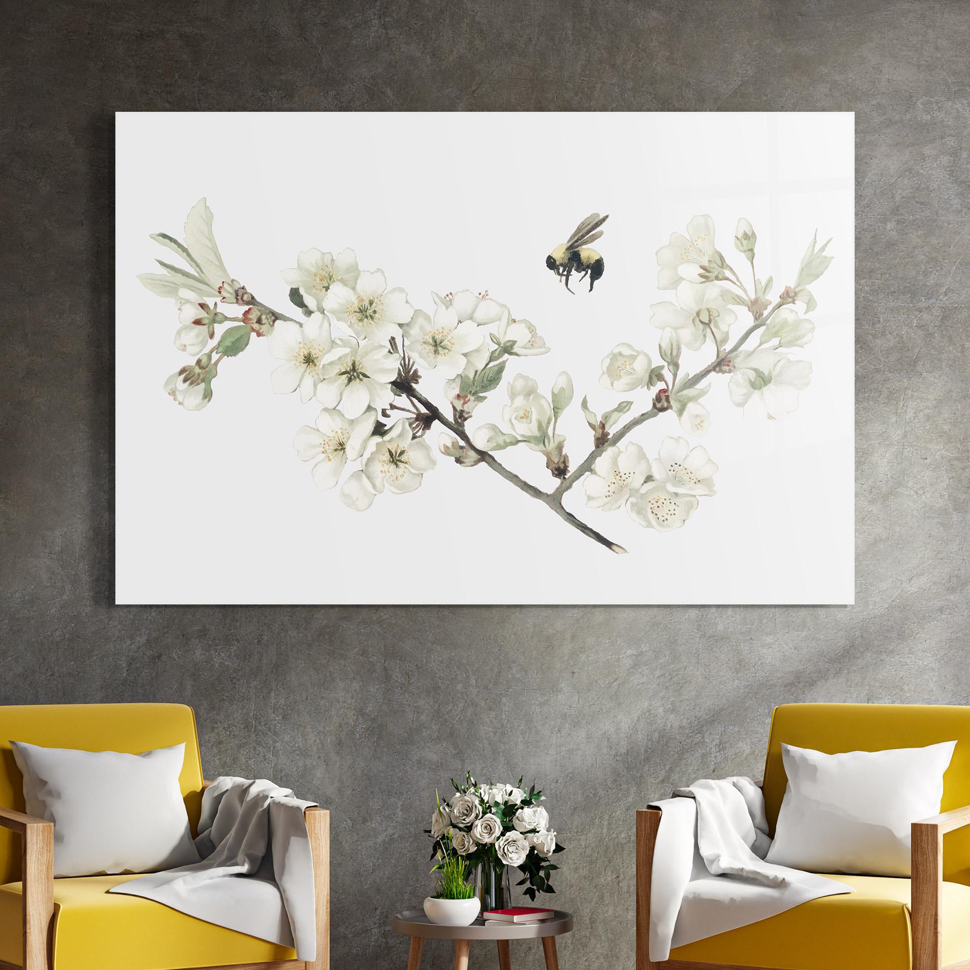 Tablou Sticla Bee Spring Flower mockup 4