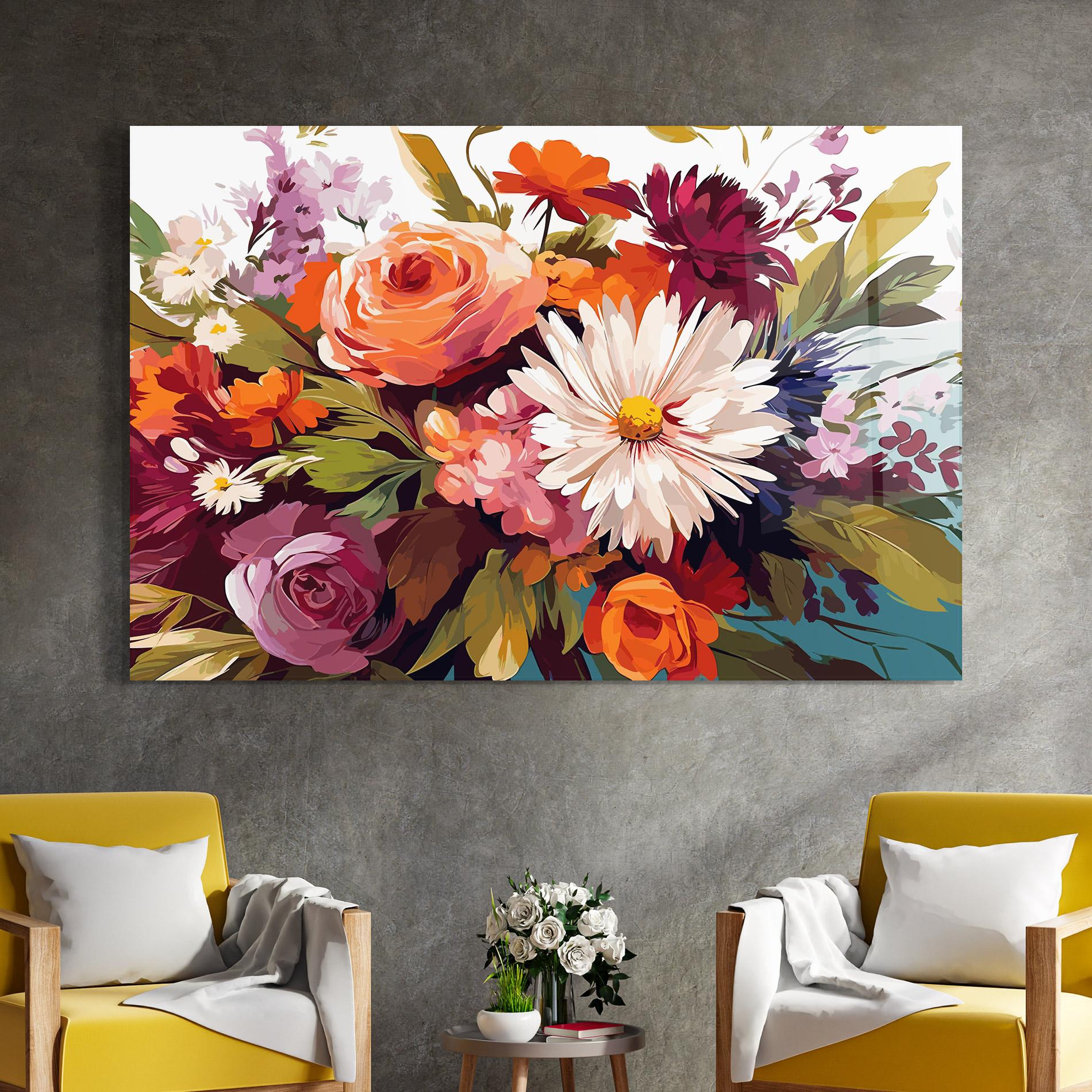 Tablou Sticla Cream Orange Spring mockup 4