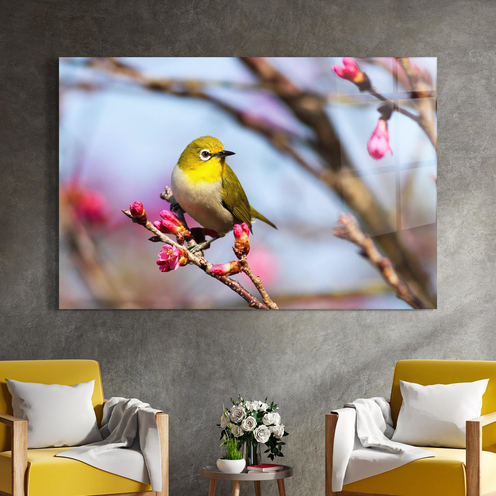 Tablou Sticla Cute Pink Flower Buds mockup 4