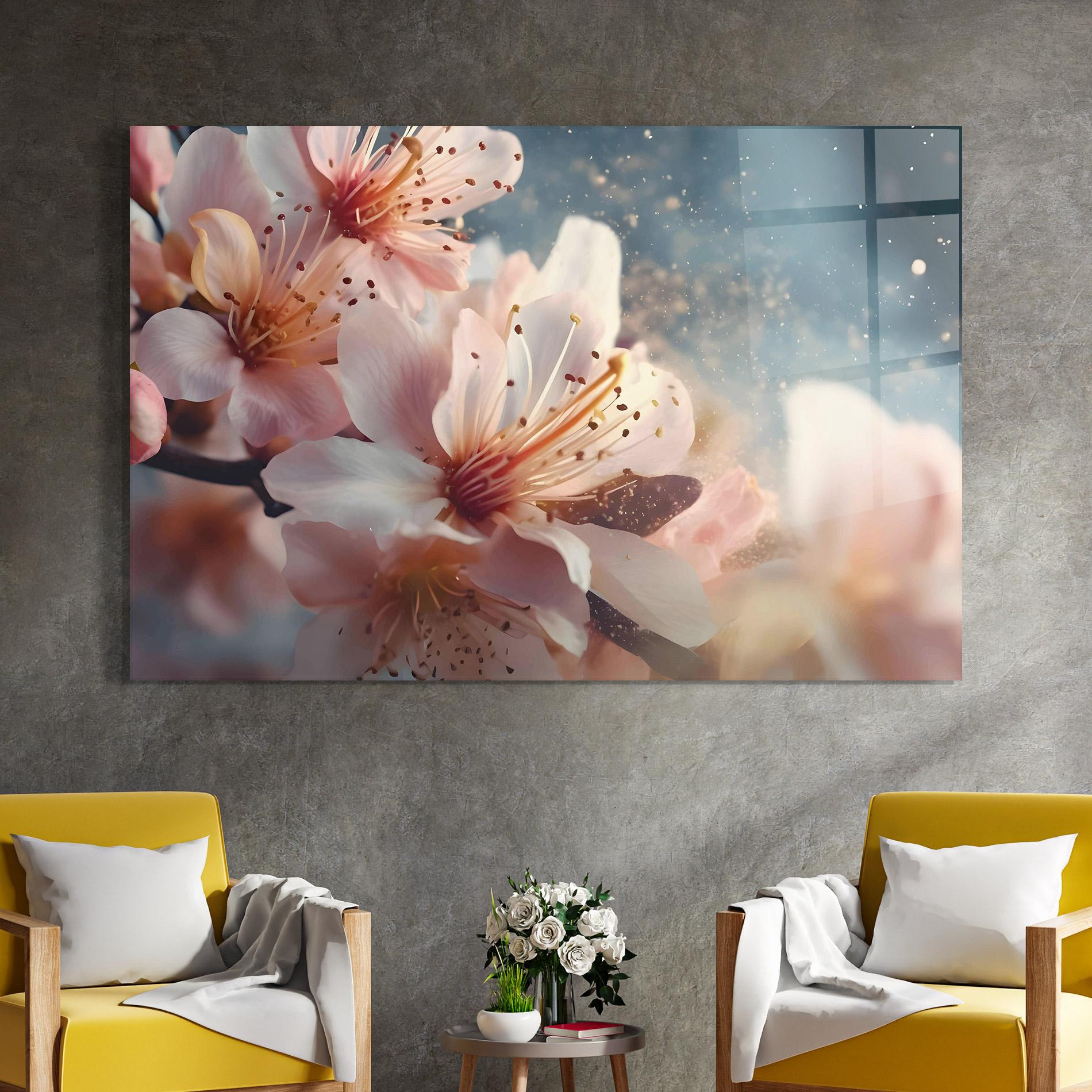 Tablou Sticla Flower Spring Art mockup 4