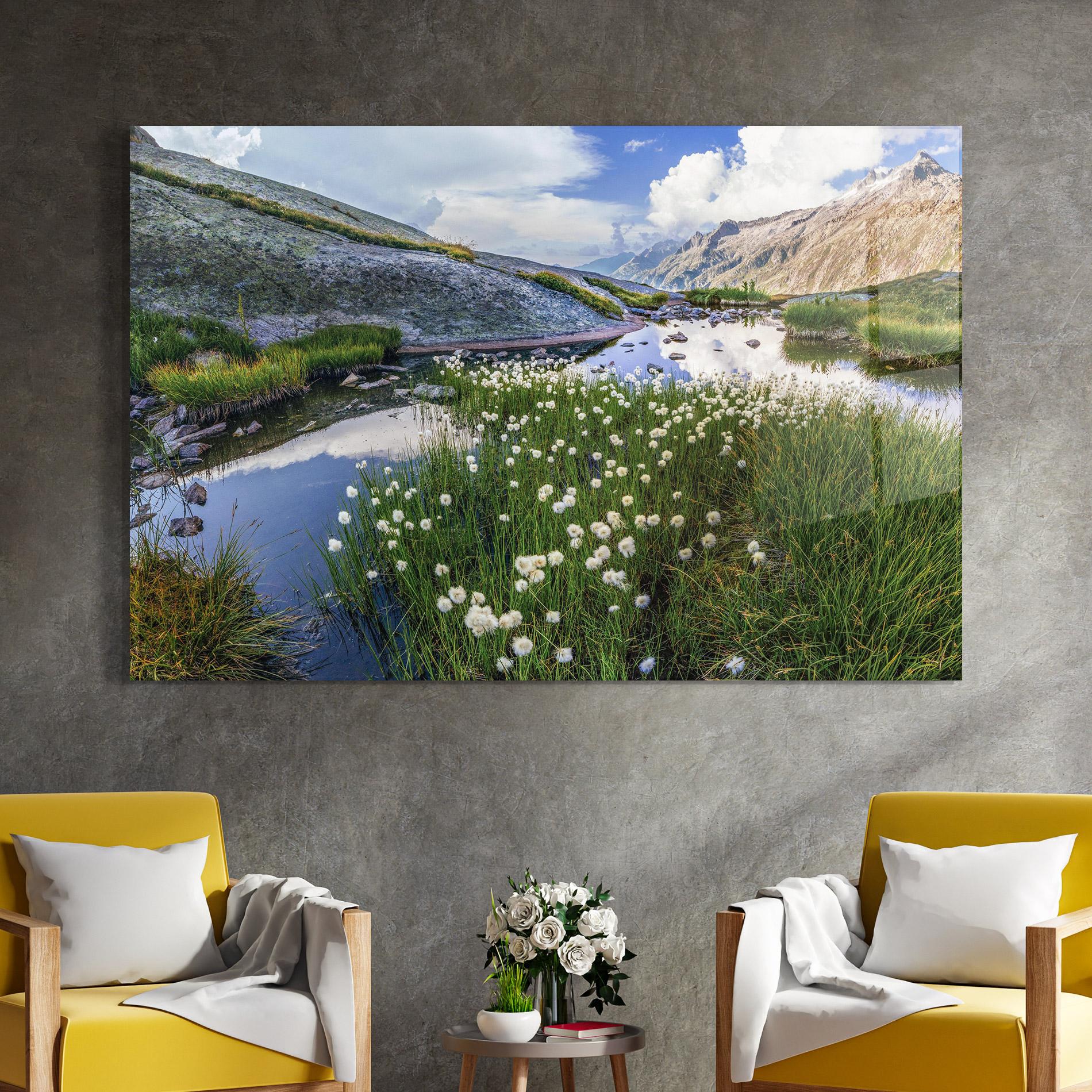 Tablou Sticla Lake Spring View mockup 4