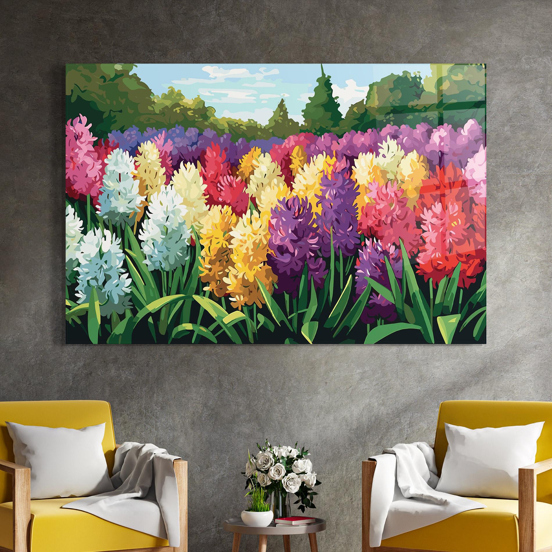 Tablou Sticla Pretty Colorful Spring mockup 4