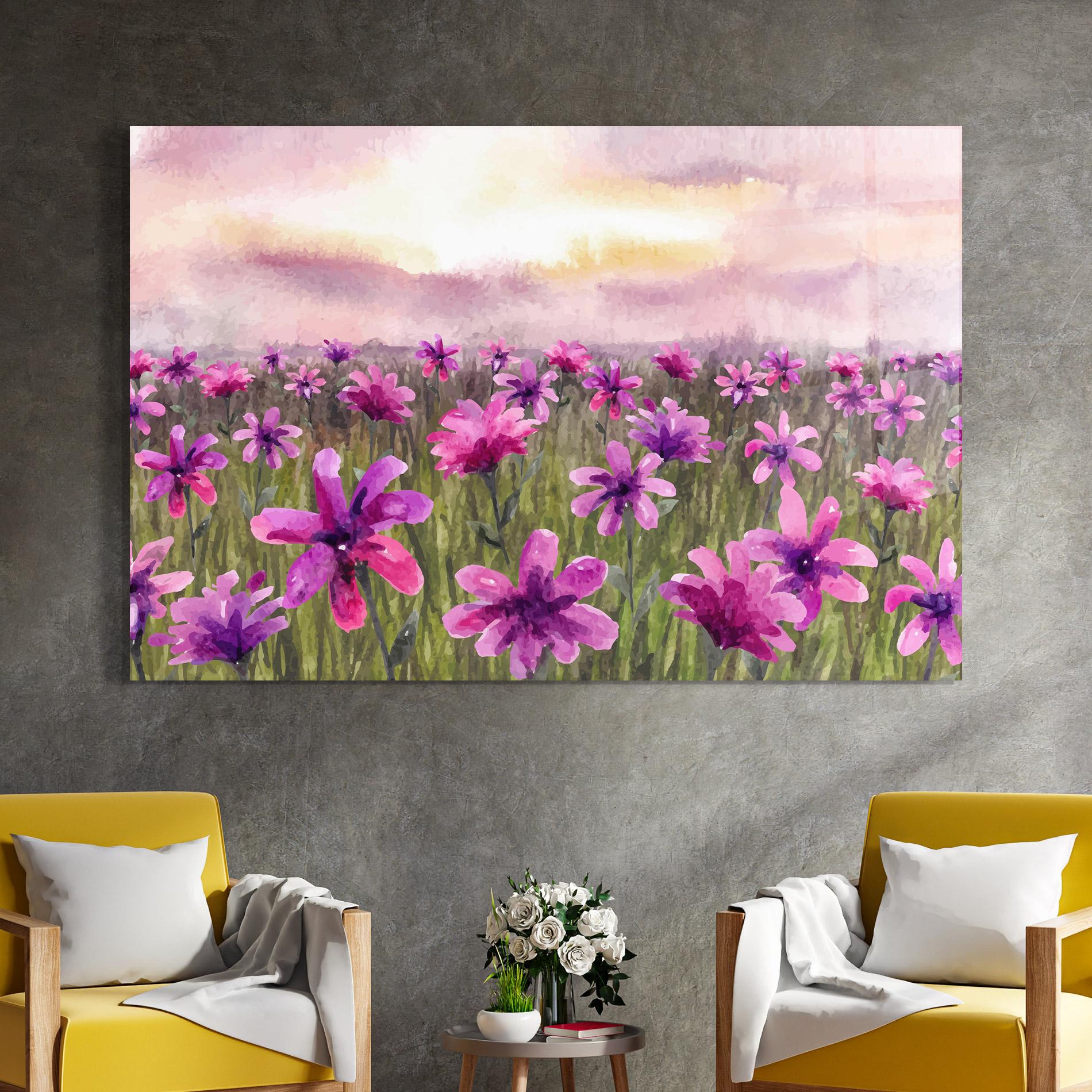 Tablou Sticla Purple Flower Spring mockup 4