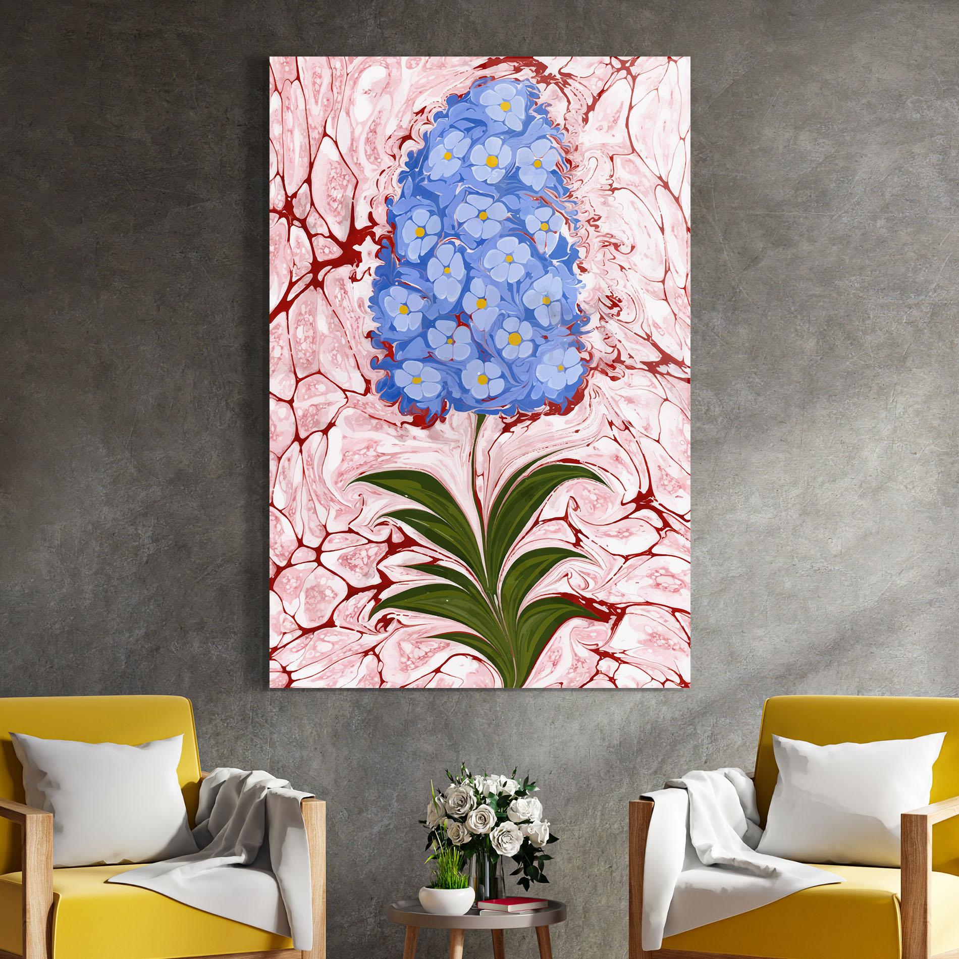 Tablou Sticla Blue Spring Flower mockup 4