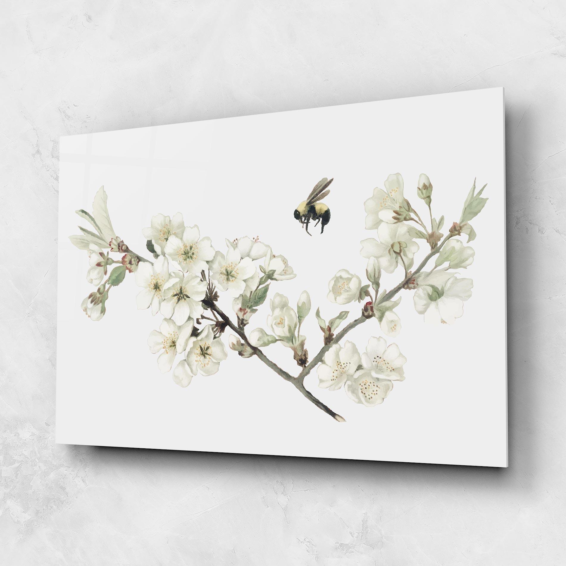 Tablou Sticla Bee Spring Flower mockup 1