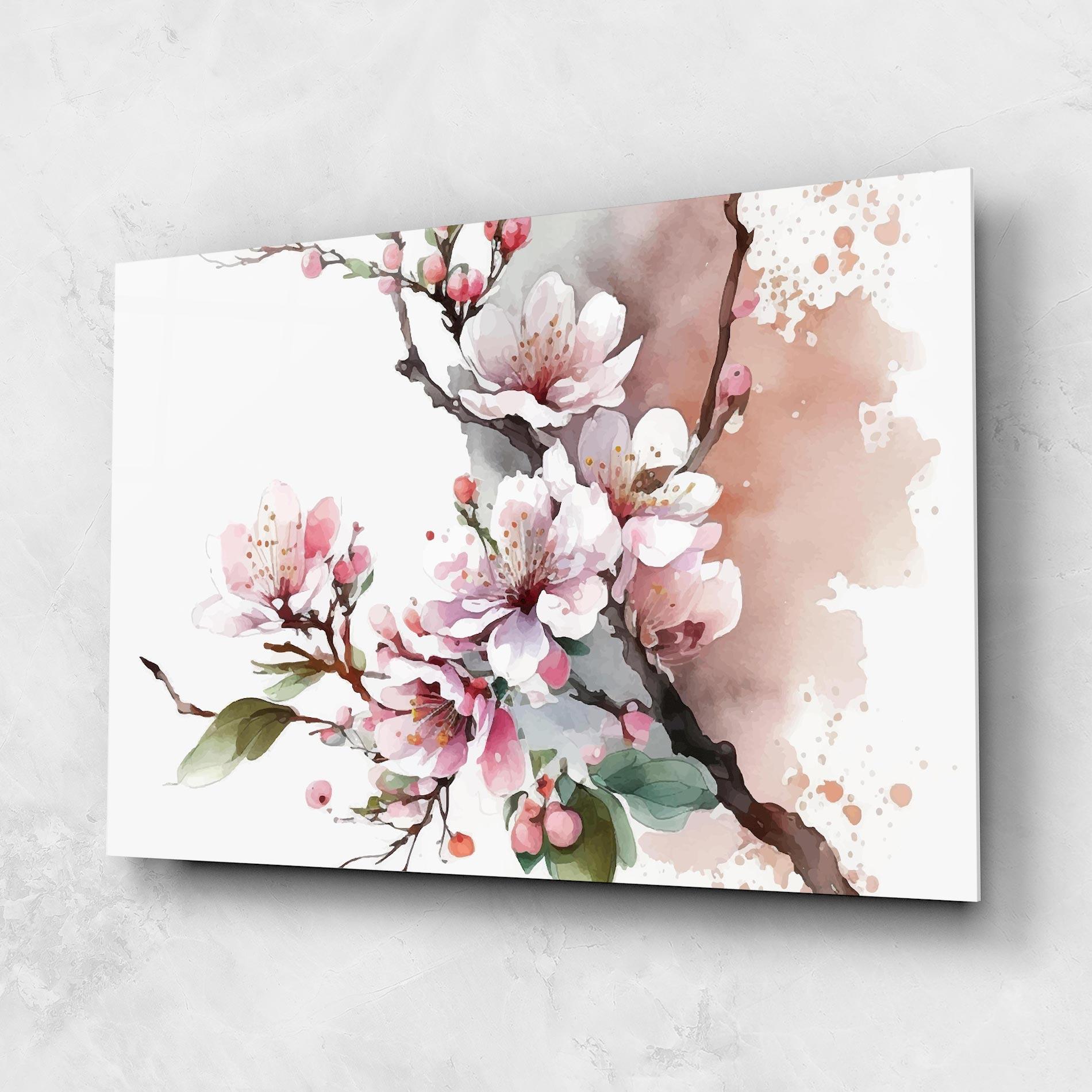 Tablou Sticla Cherry Spring Flower mockup 1