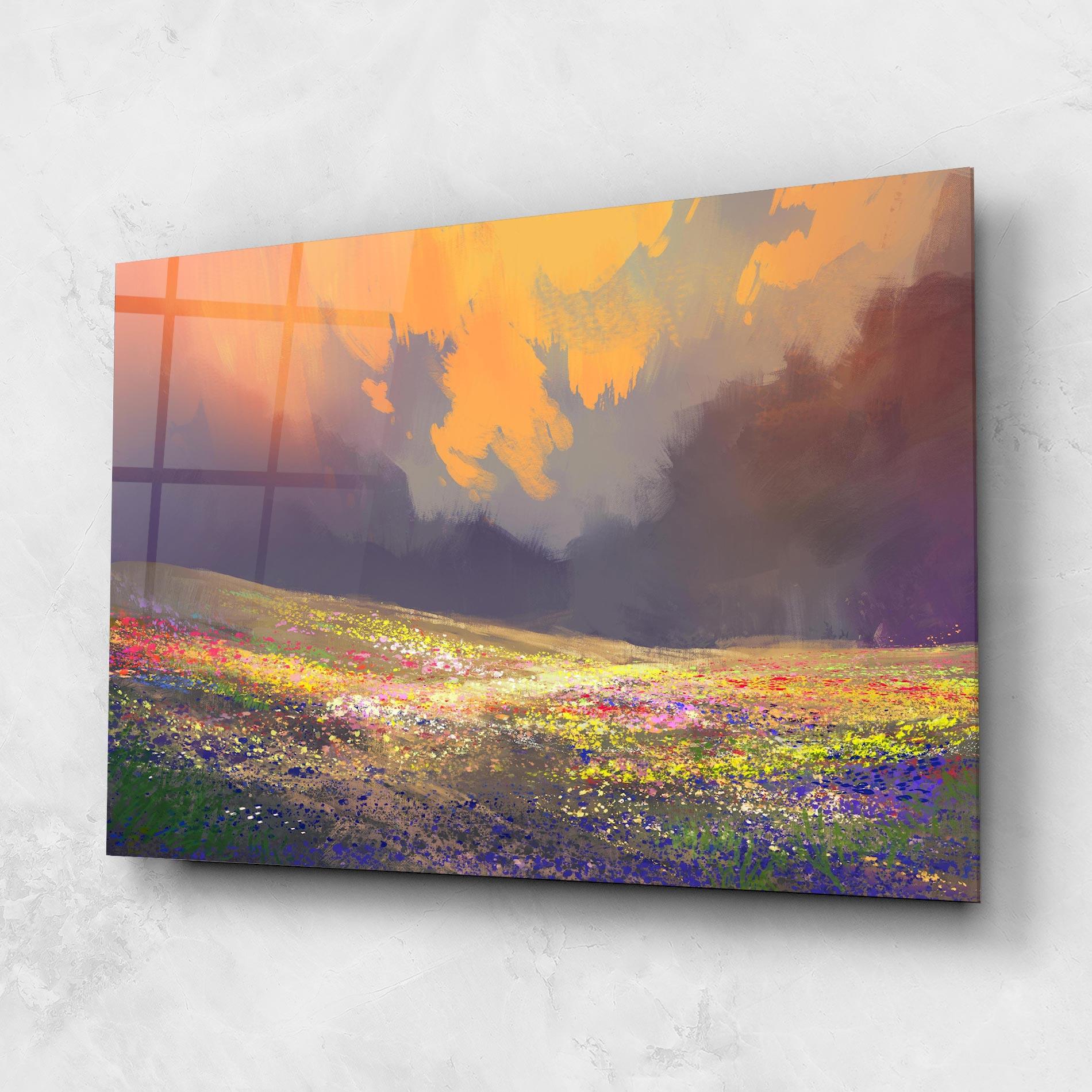 Tablou Sticla Pretty Spring Field mockup 1