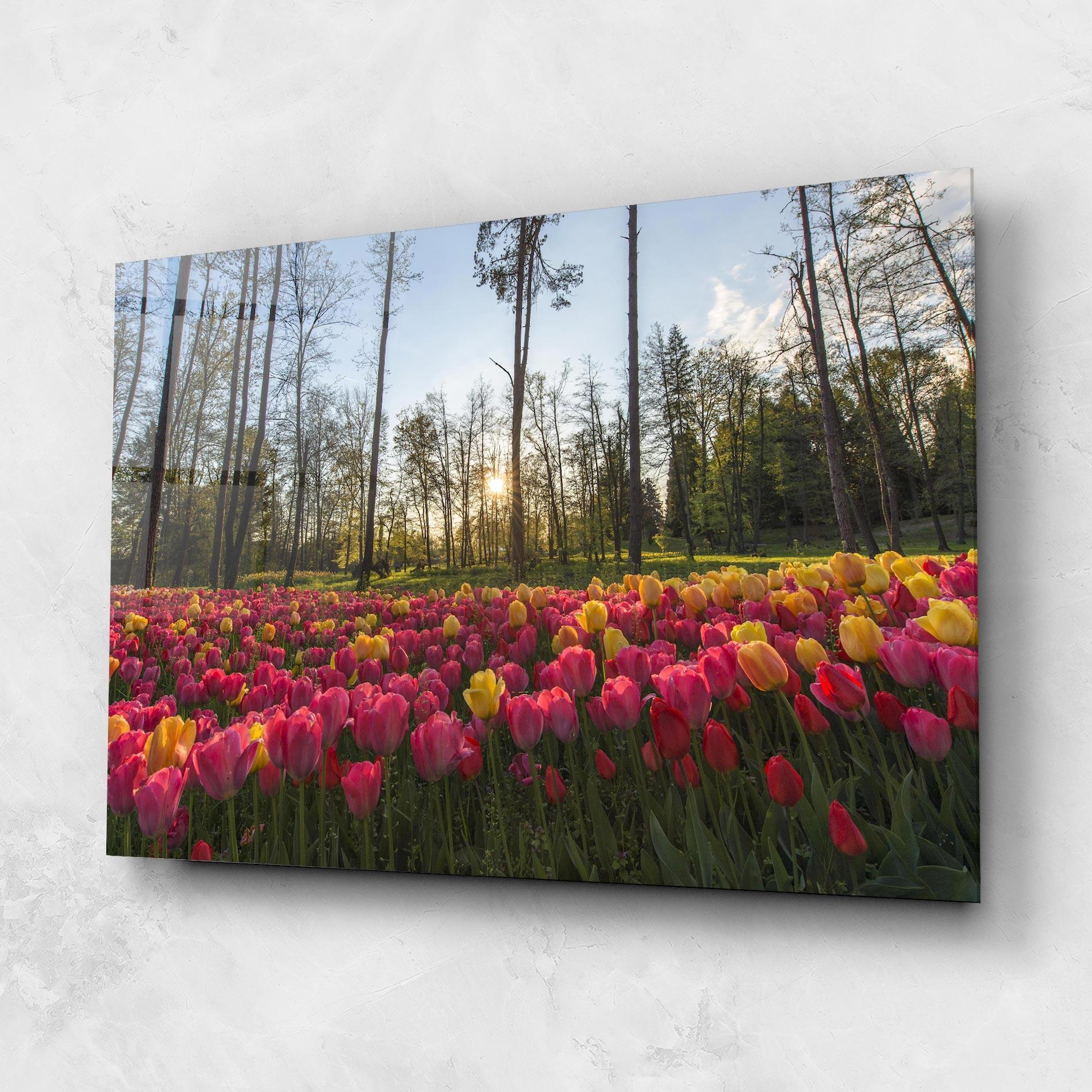 Tablou Sticla Pretty Spring Flowers mockup 1