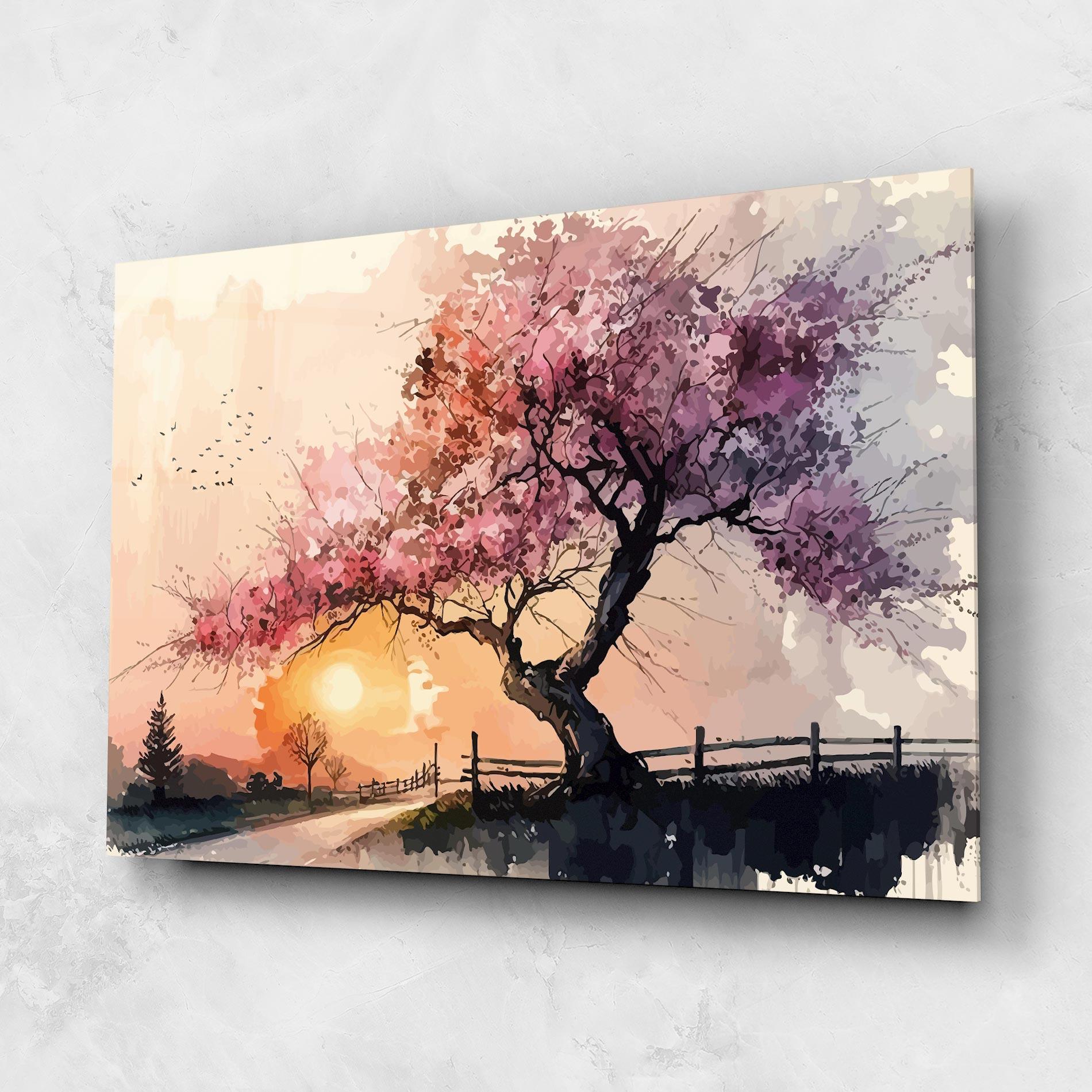 Tablou Sticla Sunset Spring mockup 1